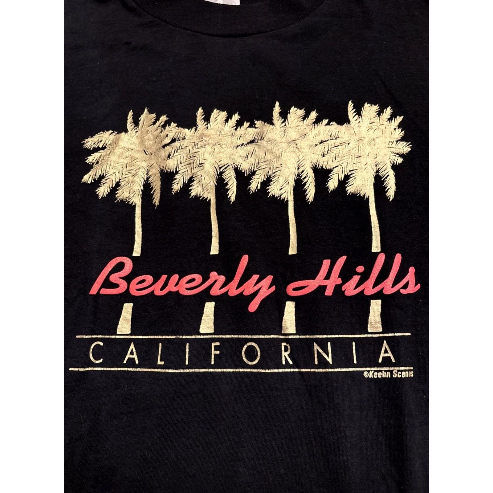 Vintage VINTAGE Beverly Hills 90s Single Stitch T Shirt Black Size L Oneita Men EUC Tags Size US L / EU 52-54 / 3 - 2 Thumbnail