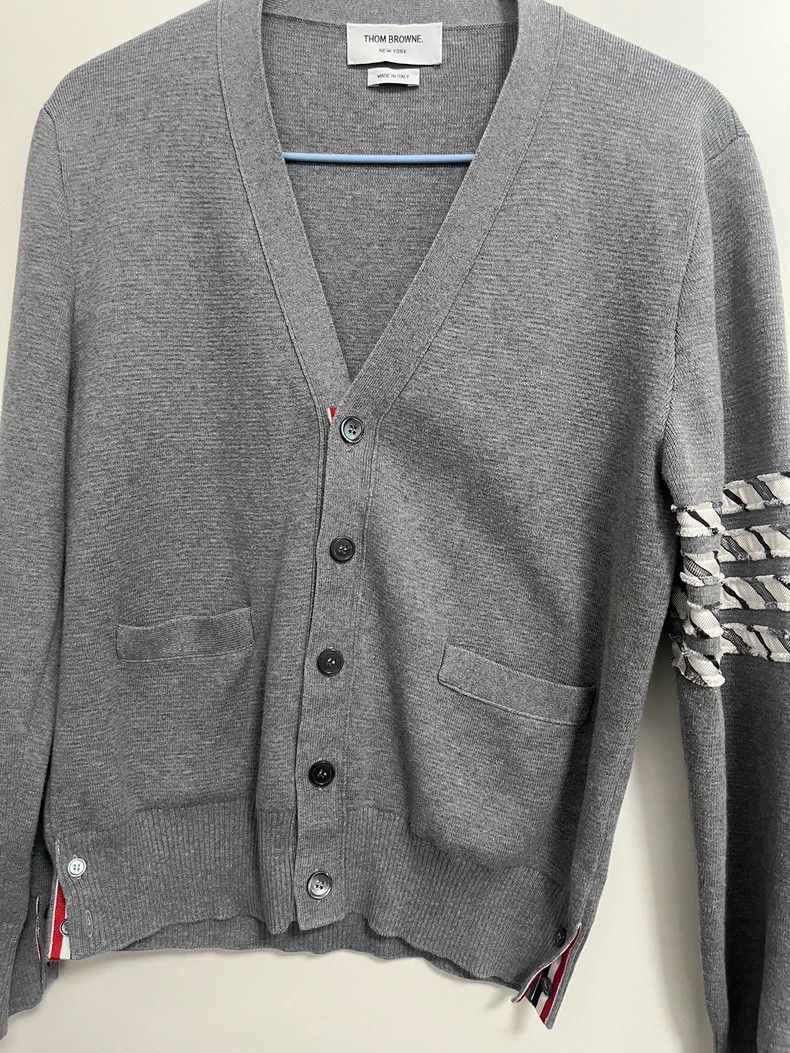 Thom Browne Thom Browne Knitted cardigan with four bars jacket 2505-Nex Size US M / EU 48-50 / 2 - 1 Thumbnail