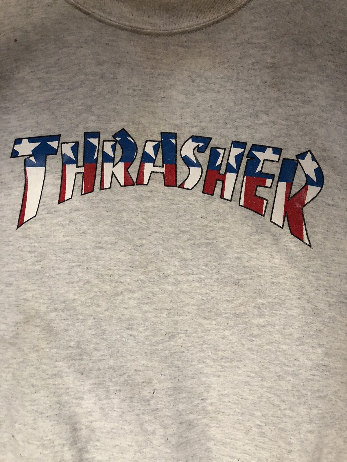 Thrasher × Vintage Vintage 90s Thrasher Magazine American Flag Crewneck Size US M / EU 48-50 / 2 - 3 Thumbnail