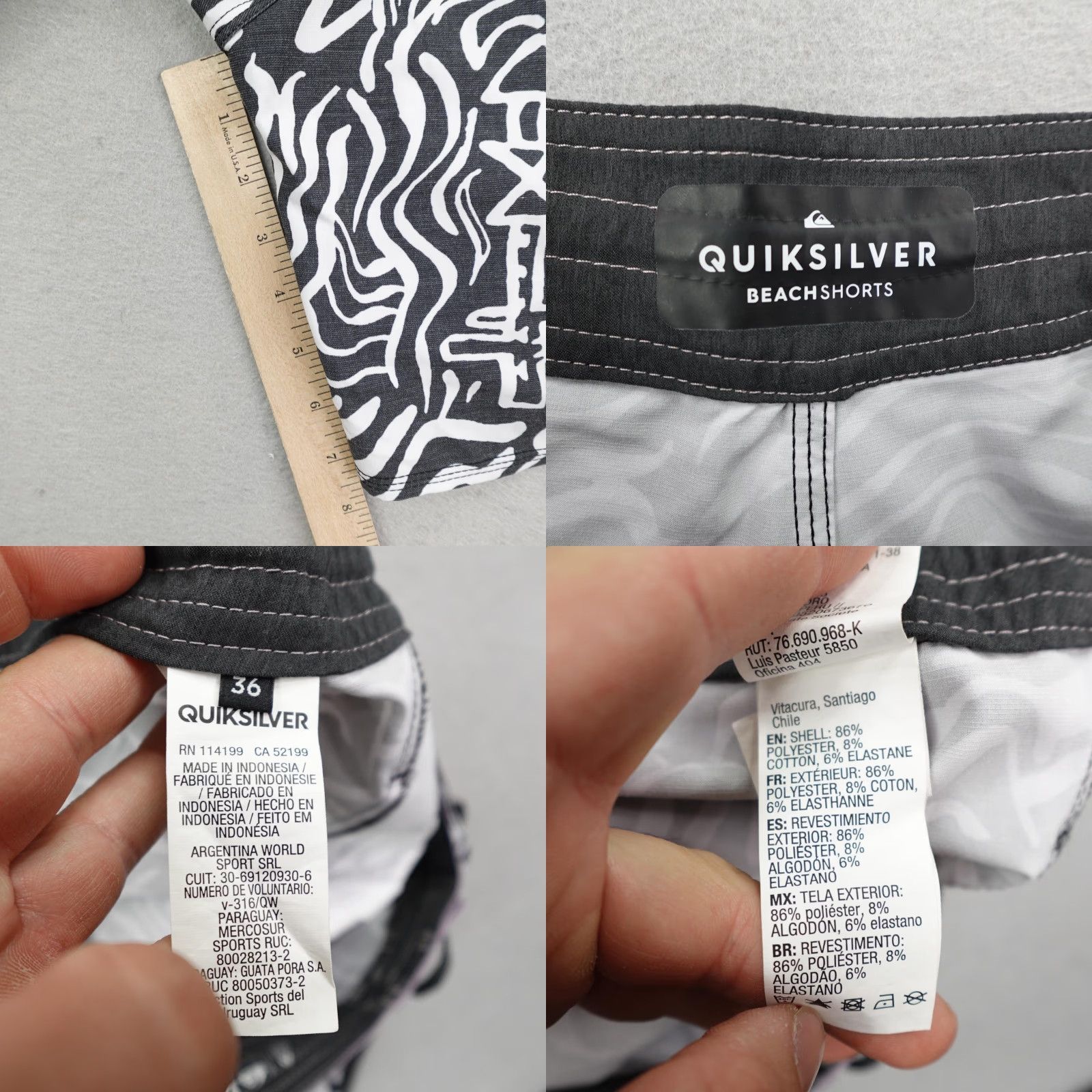 Quiksilver Quiksilver Mens Boardshorts 36 Black Beach Swim Trunks Quick Dry Size US 36 / EU 52 - 8 Thumbnail