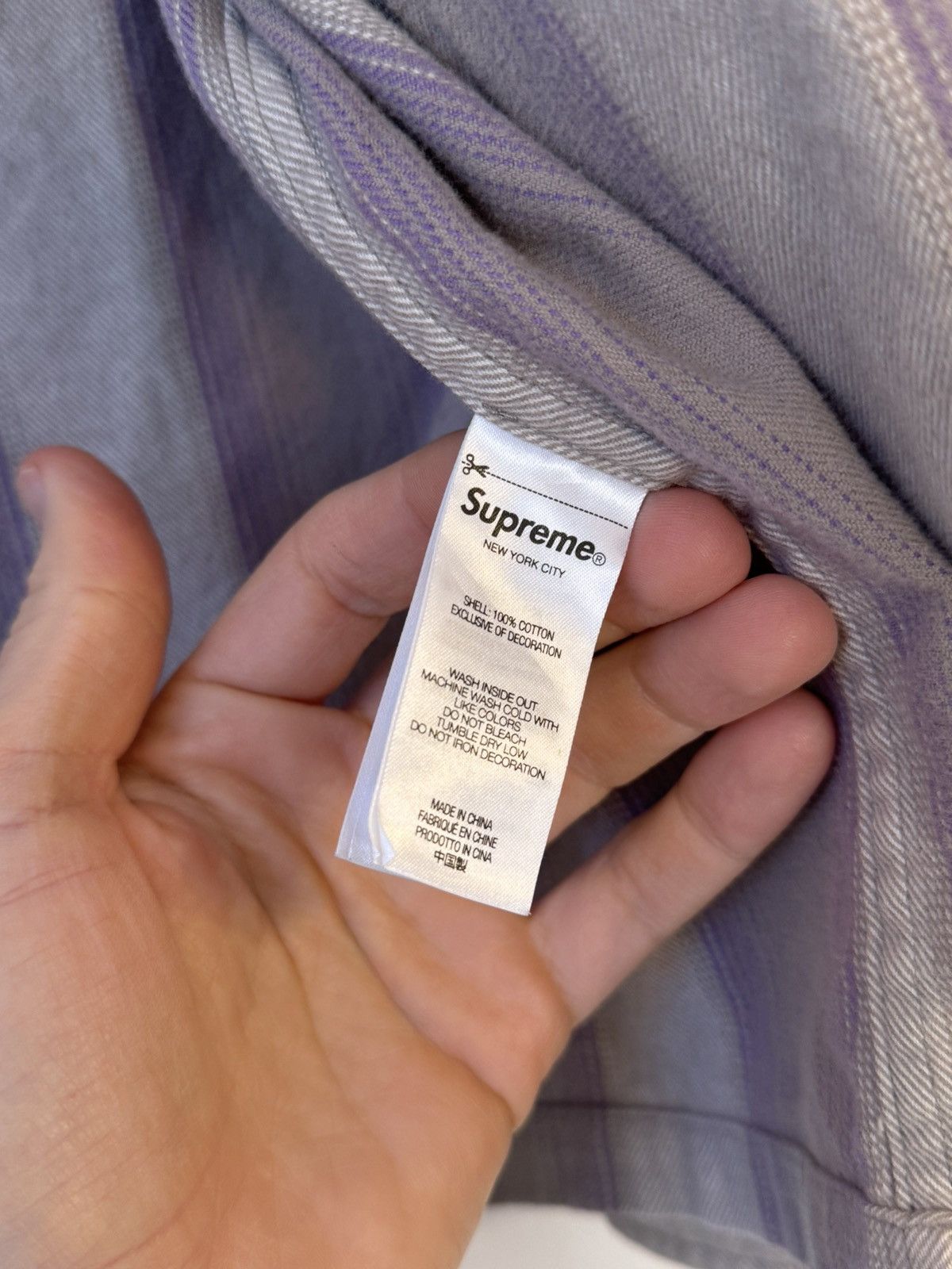 Supreme Supreme Stripe Flannel Zip Up Shirt - Grey / Large Size US L / EU 52-54 / 3 - 5 Thumbnail
