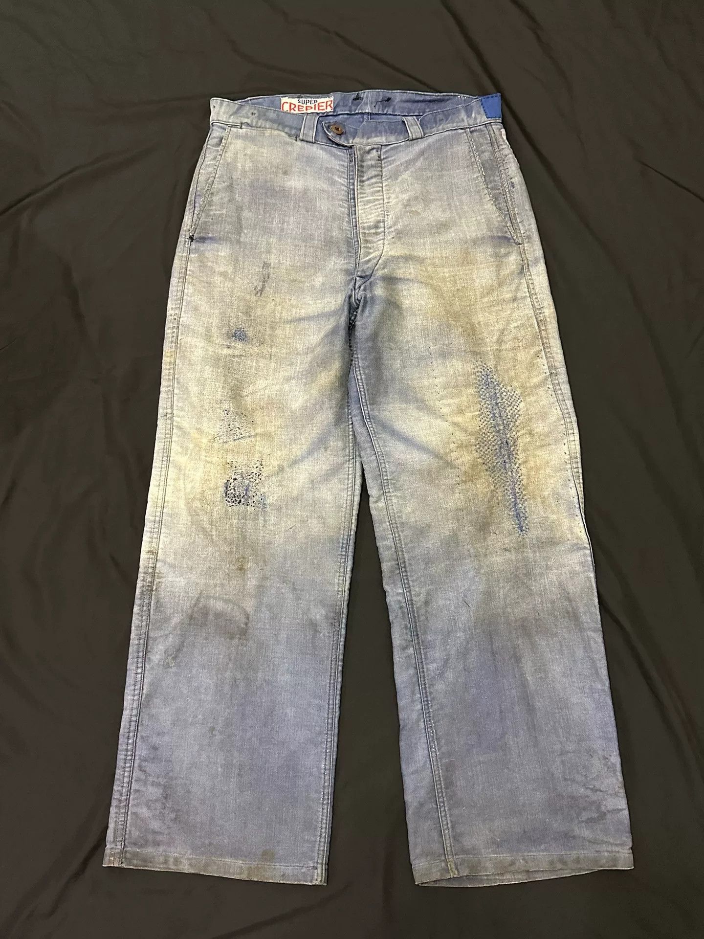 Vintage vintage french workwear denim pants Size US 32 / EU 48 - 1 Thumbnail