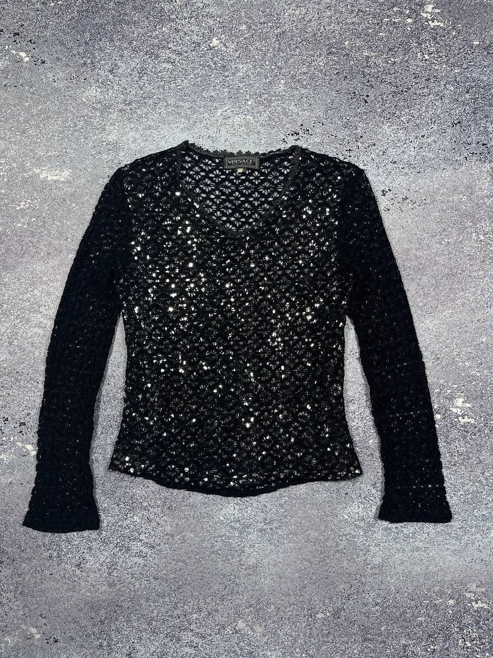 Versace Jeans Couture Avant Garde Vintage Y2K Barocco Versace Top Blouse Gothic Size XS / US 0-2 / IT 36-38 - 2 Thumbnail