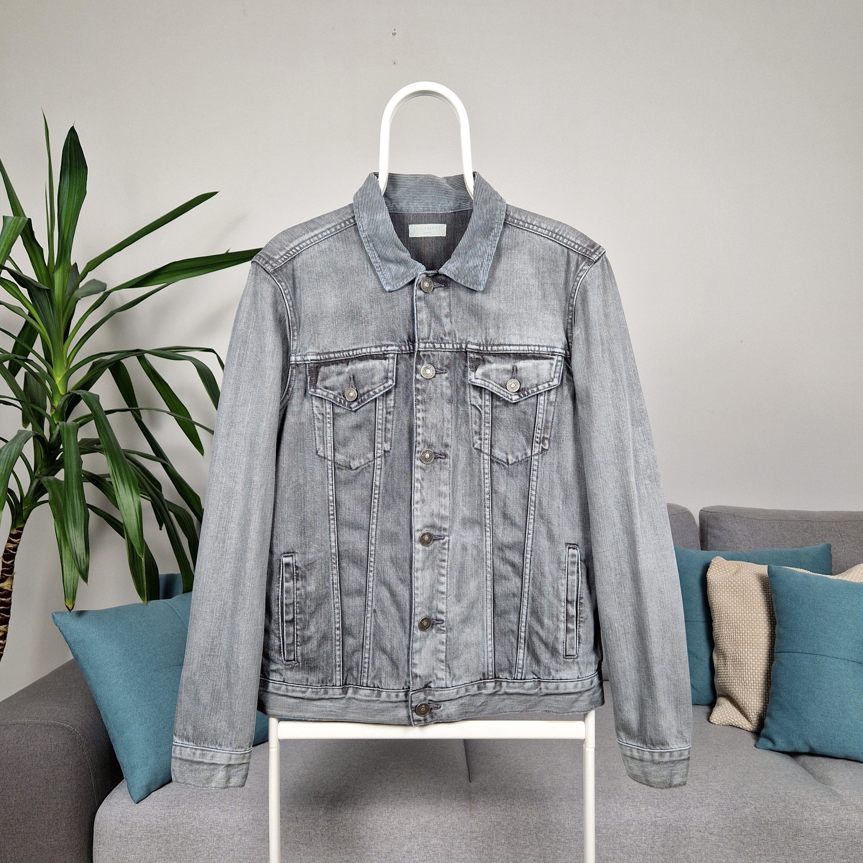 AllSaint Men's Grafton Denim Jacket Stonewashed Grey