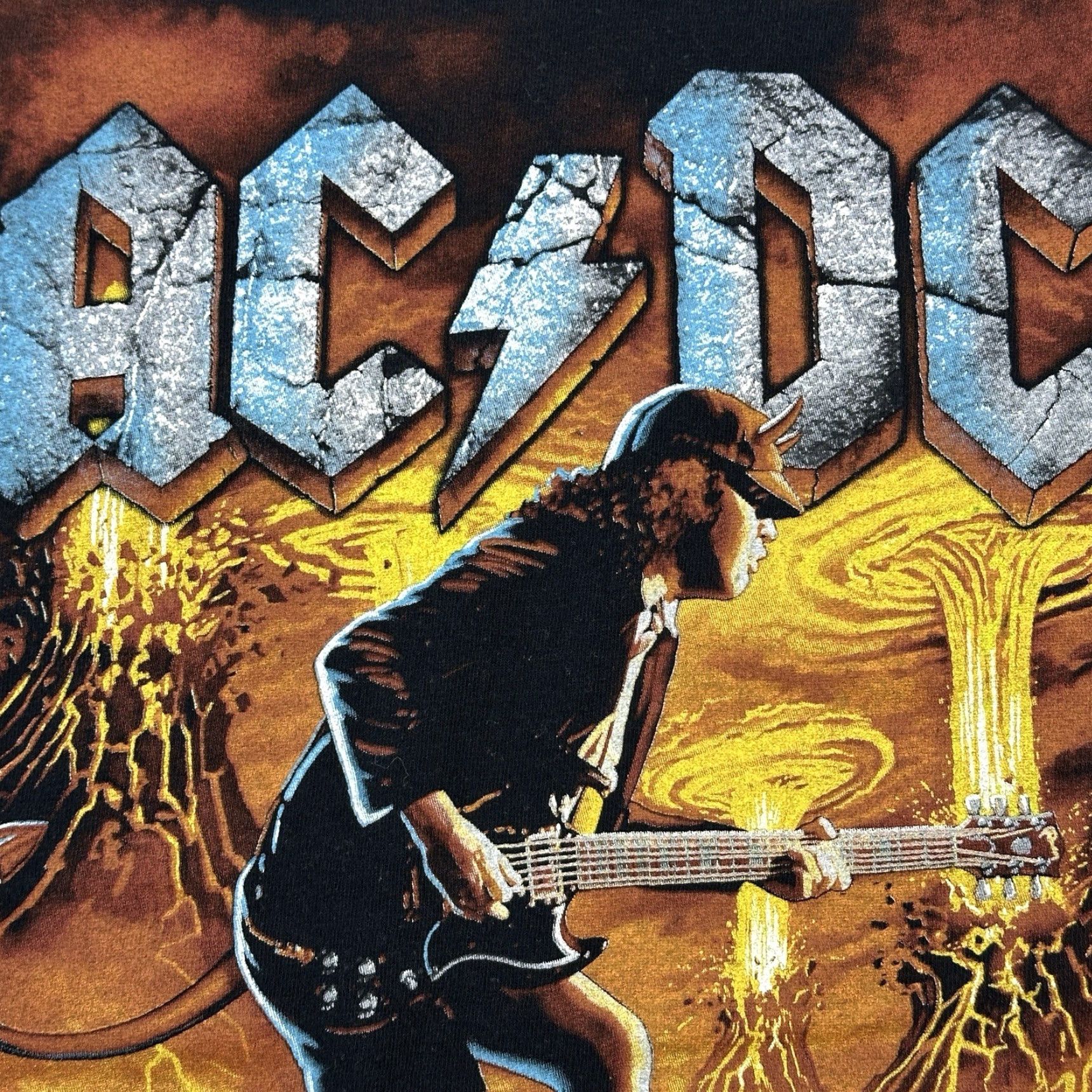 Liquid Blue Liquid Blue Shirt Mens Large Black ACDC Hells Bells Eruption Graphic Band Tee Shirt Mens Large Black ACDC Hells Bells Eruption Graphic Print Tee Size US L / EU 52-54 / 3 - 4 Thumbnail