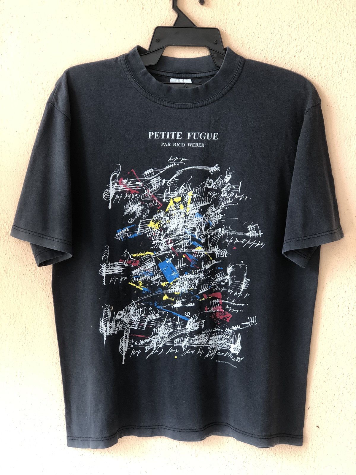image of Vintage 90's Rico Weber Petite Fugue Art Tee in Black, Men's (Size Large)