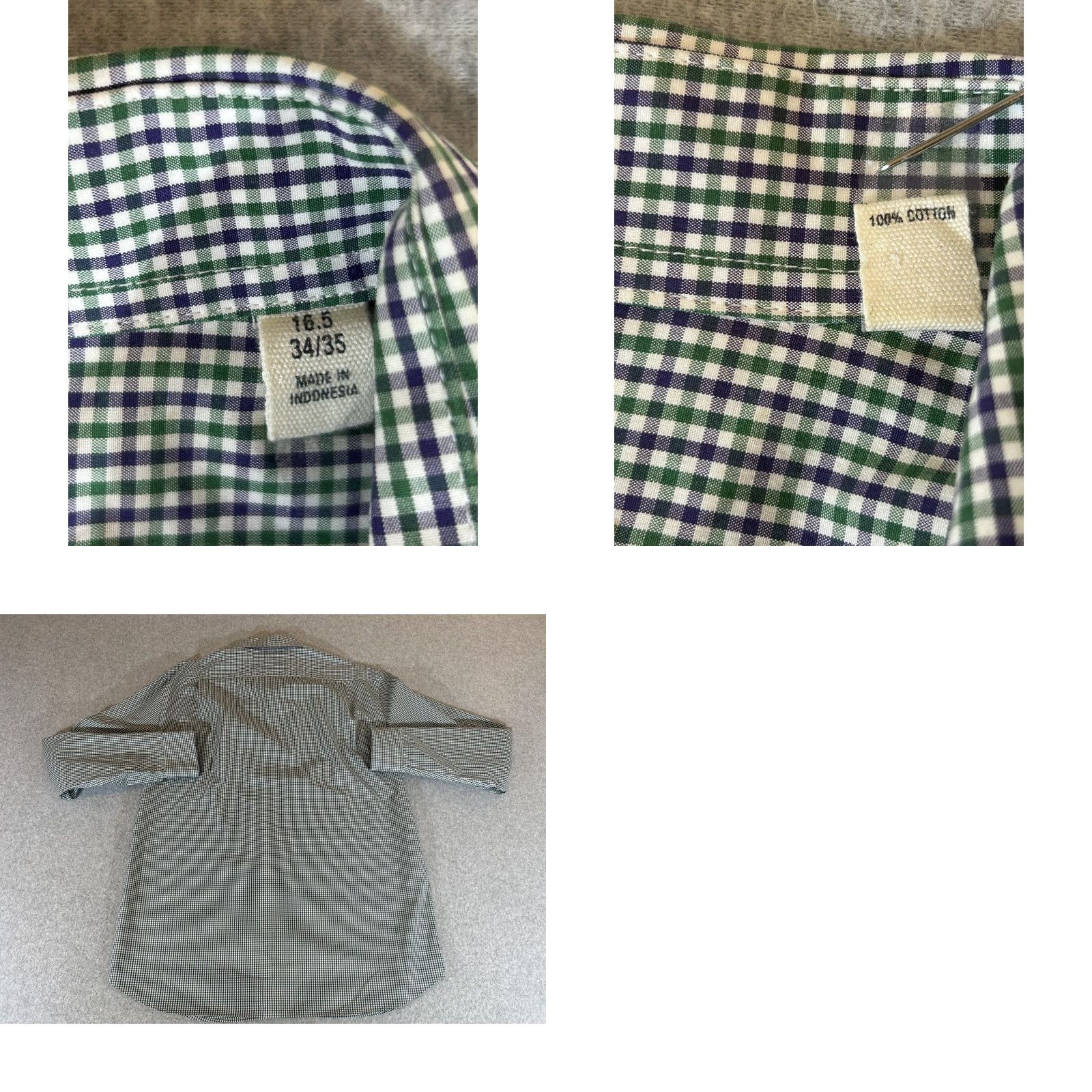 Todd Snyder Todd Snyder Shirt Men 16.5 Gingham Long Sleeve Dress Business Large 34/35 Green Size 46R - 8 Thumbnail