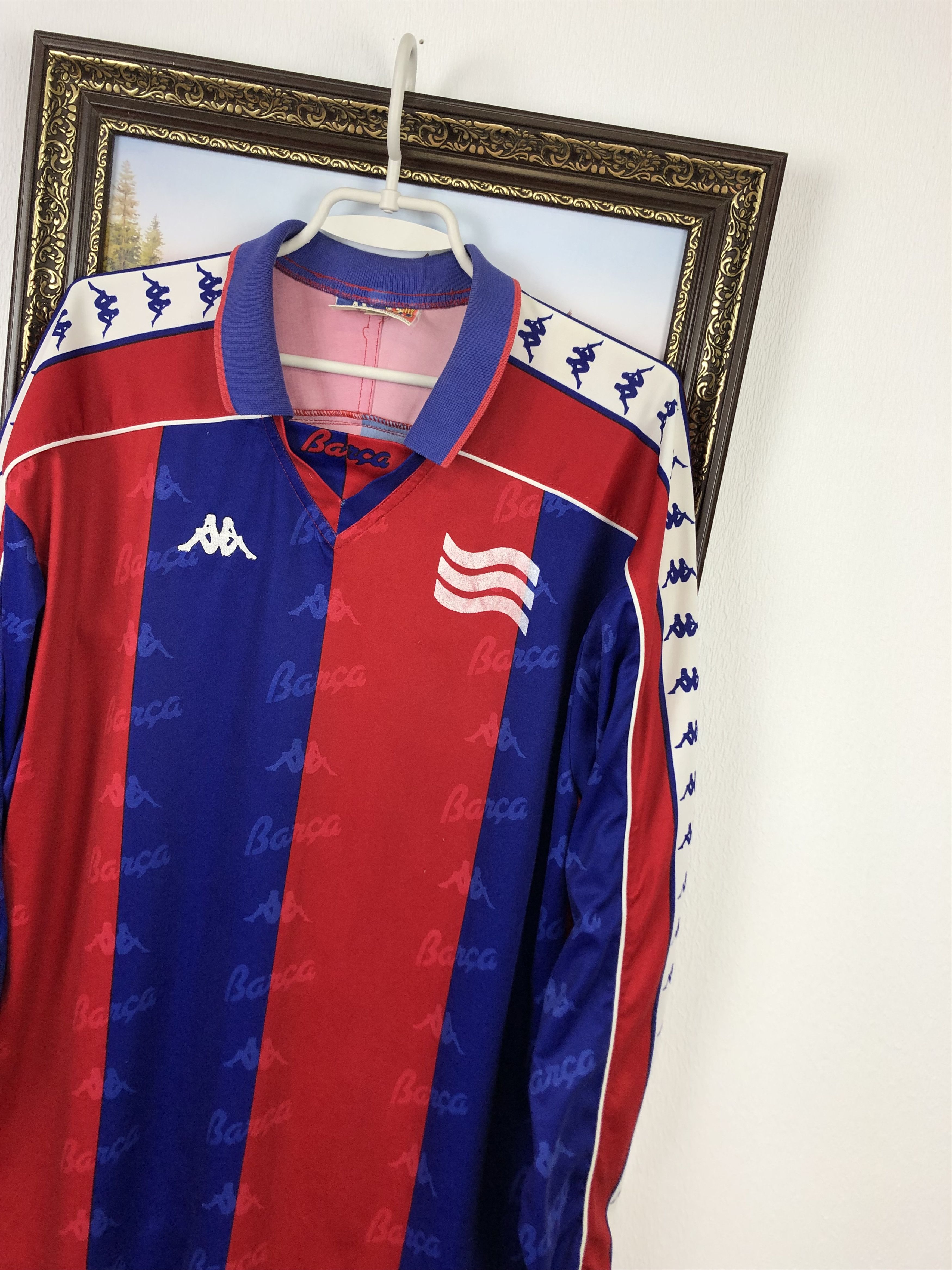 Kappa × Vintage Barcelona Home football shirt 1992 Soccer Long Sleeve Jersey Size US XL / EU 56 / 4 - 4 Thumbnail
