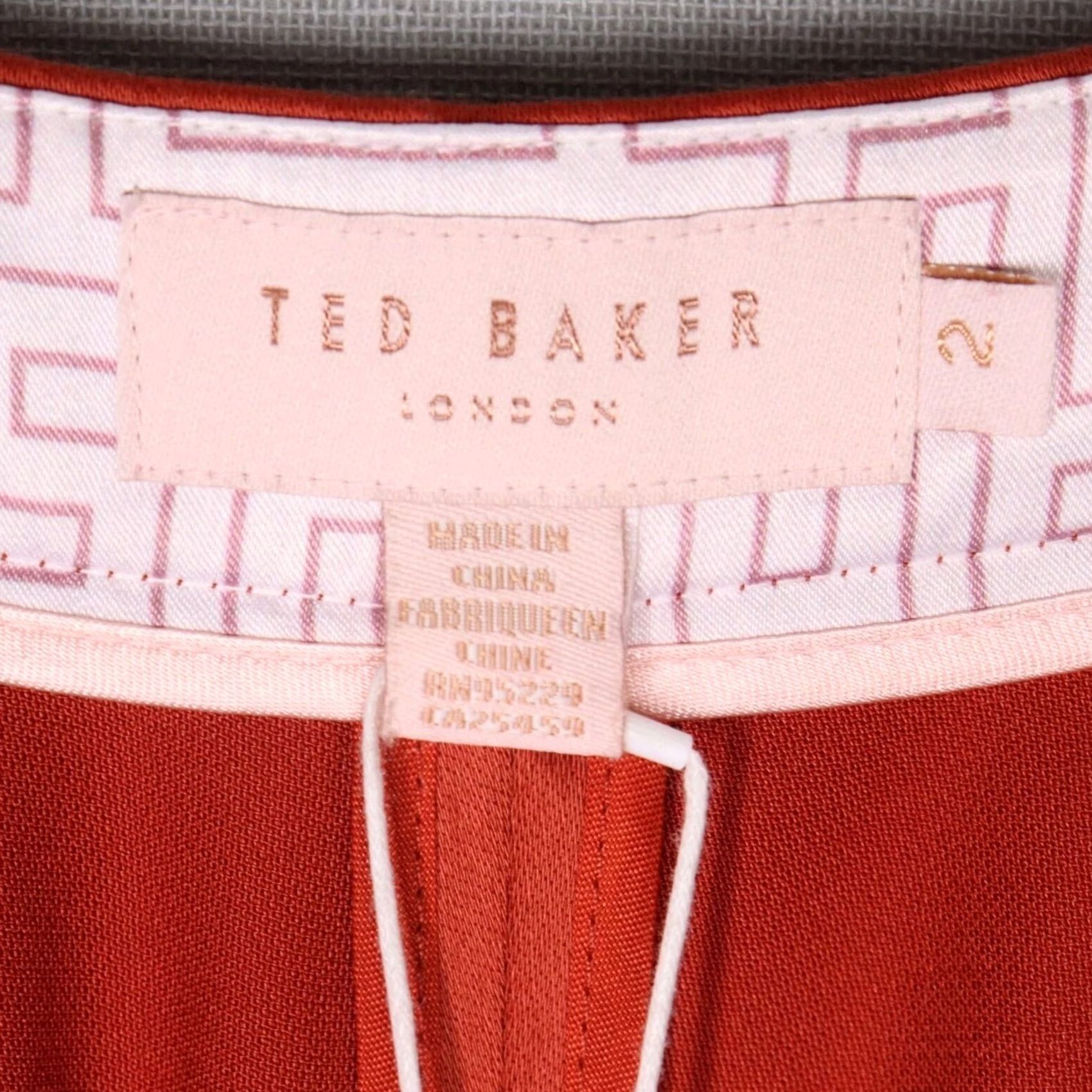 Ted Baker Ted Baker Womens Camilat Pants Sz 2 Rust Satin Career Office Tapered Trouser NWT Size 26" / US 2 / IT 38 - 3 Thumbnail