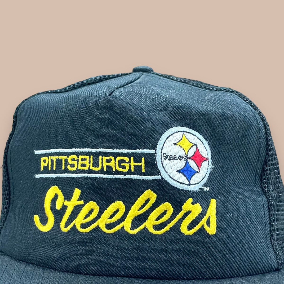 NFL Vintage 80's-90's pittsburgh Steelers Trucker Snapback Hat Size ONE SIZE - 8 Thumbnail