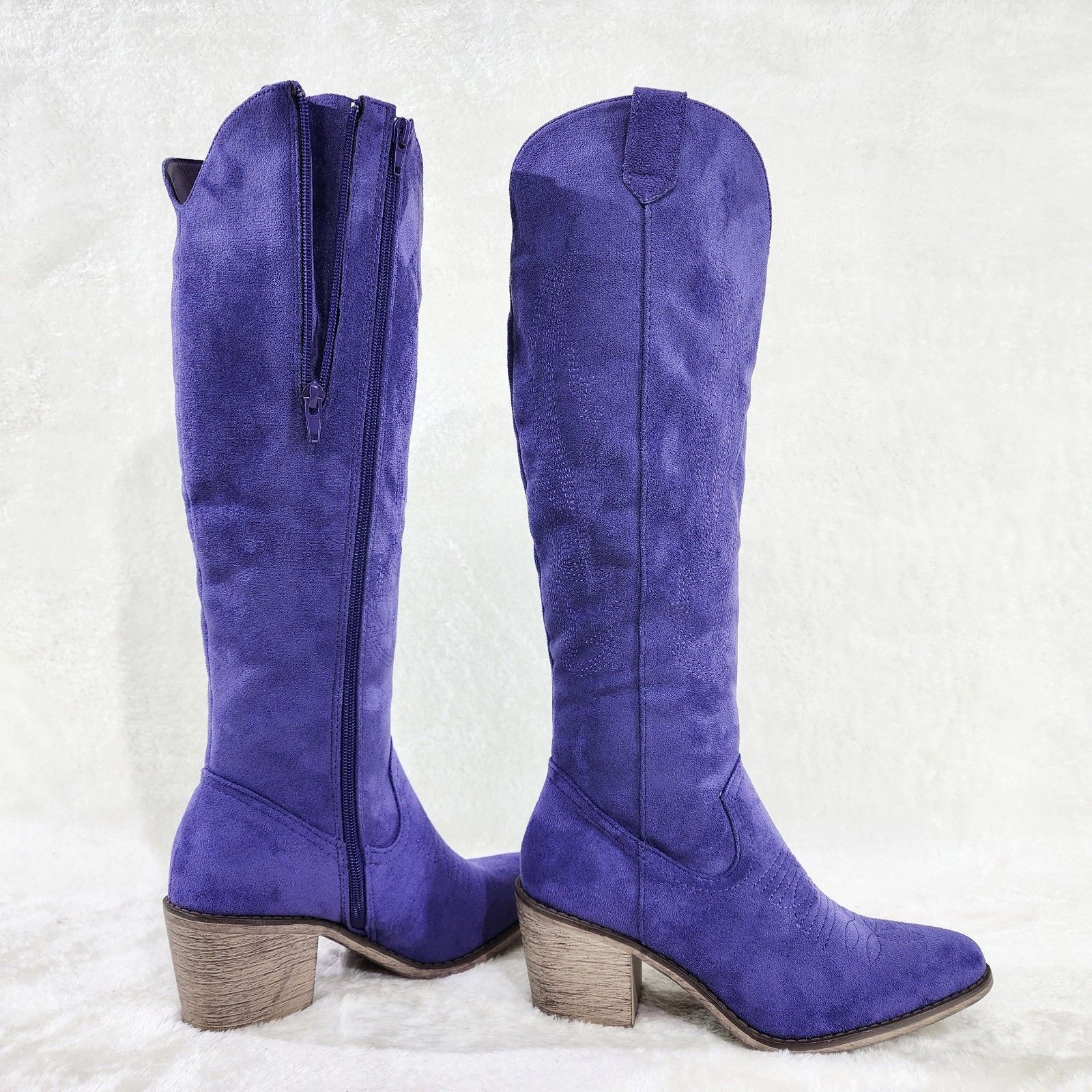 Other Wild Ones Dusty Purple Faux Suede Country Western Cowgirl Kn Size US 11 / IT 41 - 3 Thumbnail