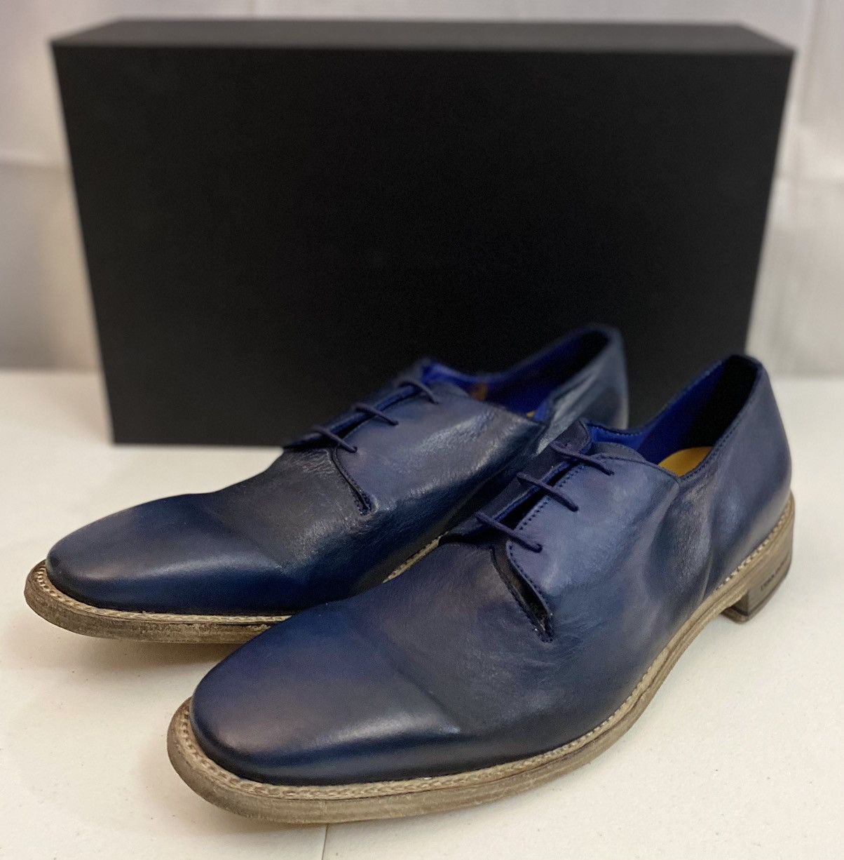 Dsquared2 Dsquared2 🇮🇹 Blu Goodyear Welt Handmade Uni Derby 10.5 NEW Size US 10.5 / EU 43-44 - 1 Thumbnail