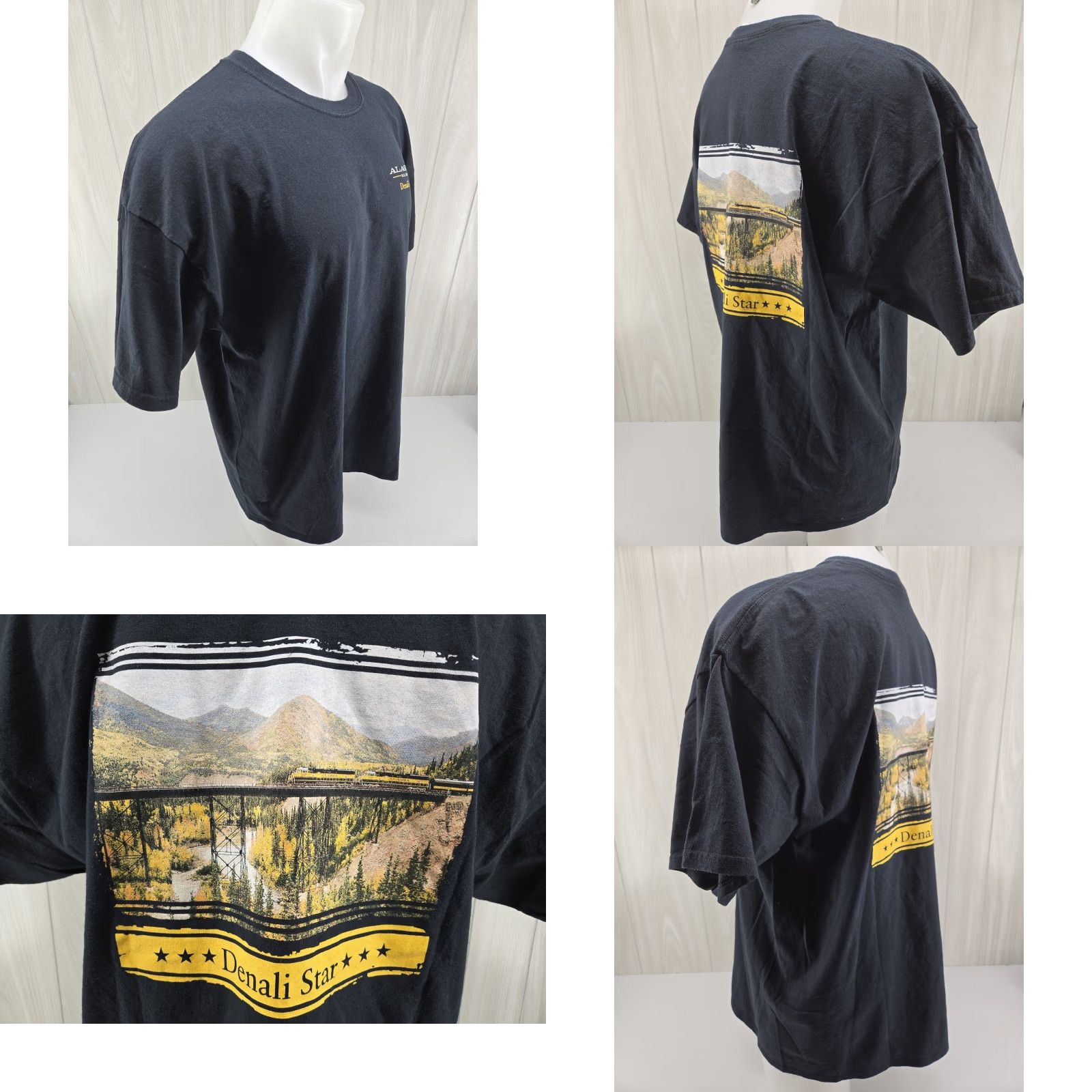 Gildan The Alaska Railroad Denali Star Shirt Mens 2XL Black Size US XXL / EU 58 / 5 - 8 Thumbnail