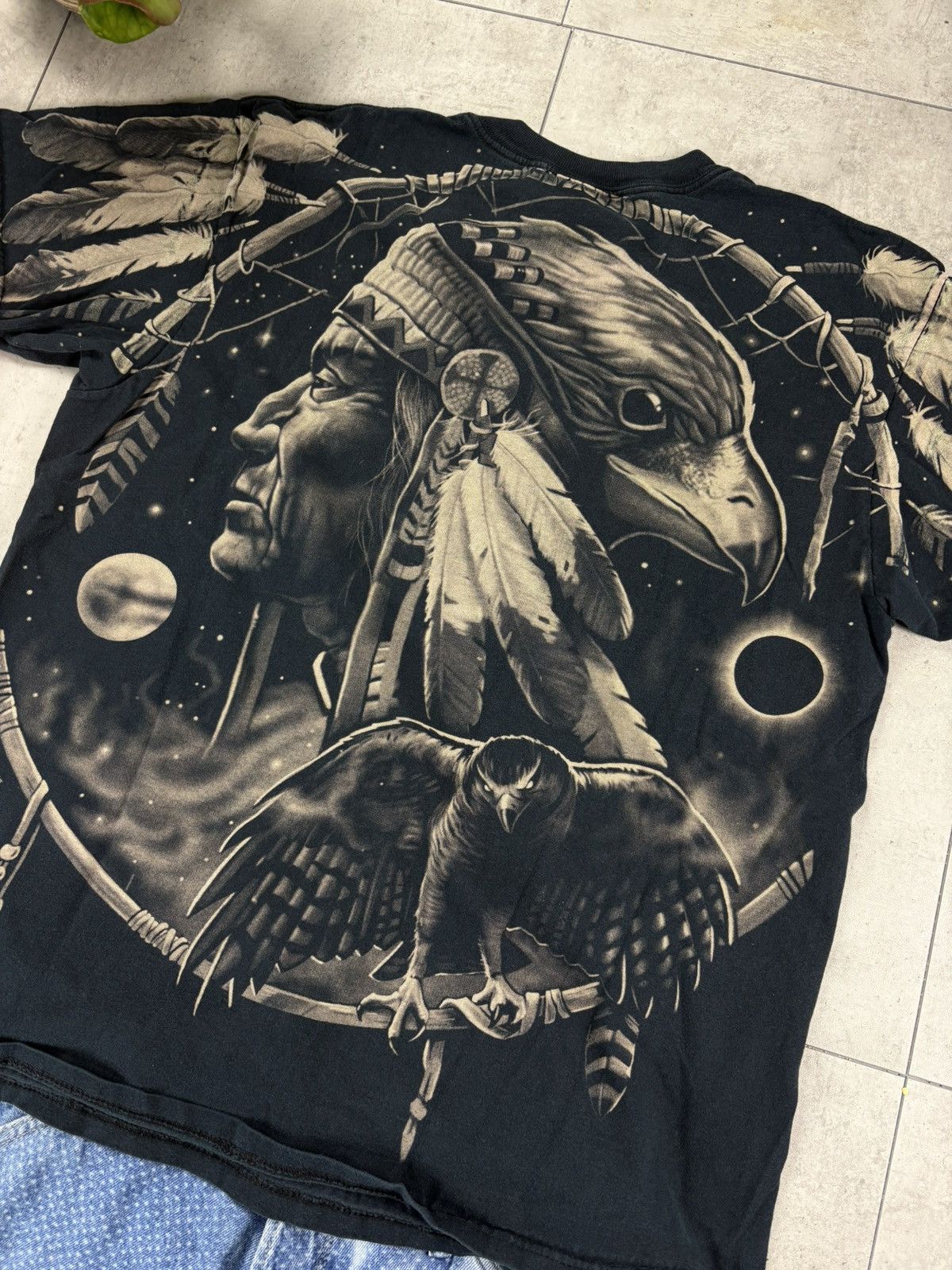 Liquid Blue Liquid Blue Native American Wolf Face All Over Print T-Shirt Size US XL / EU 56 / 4 - 5 Thumbnail