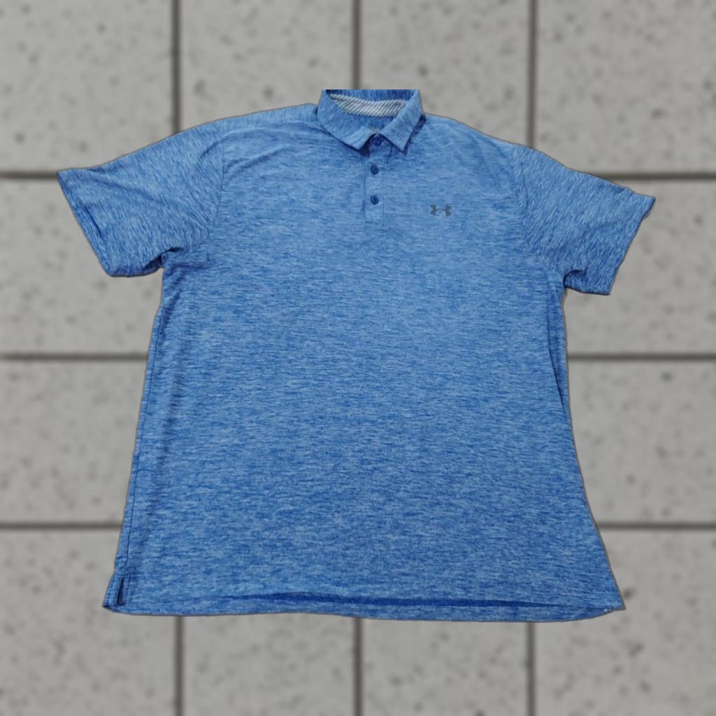 Under Armour Under Armour Polo Shirt XL Blue Men's Athletic Golf Polo Shirt XL Blue Mens Size US XL / EU 56 / 4 - 1 Thumbnail