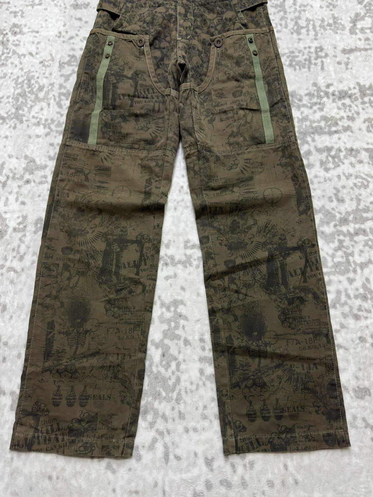 Vintage Risefire Designer Technical Dept Overprint Bondage Pant Size US 29 - 6 Thumbnail