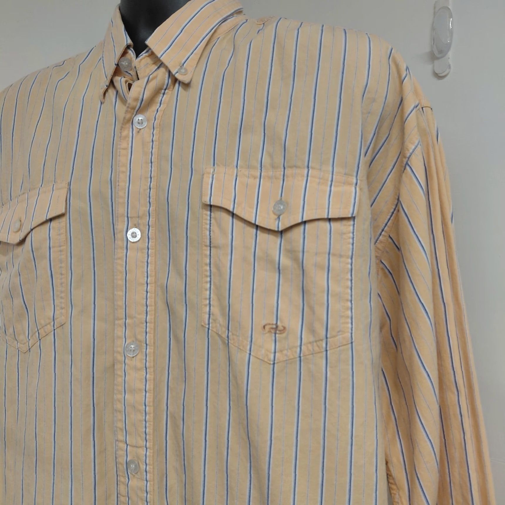 Roper VINTAGE Roper Shirt Mens 2XL Western Button-Up Long Sleeve Striped Tan Blue Size US XXL / EU 58 / 5 - 4 Thumbnail