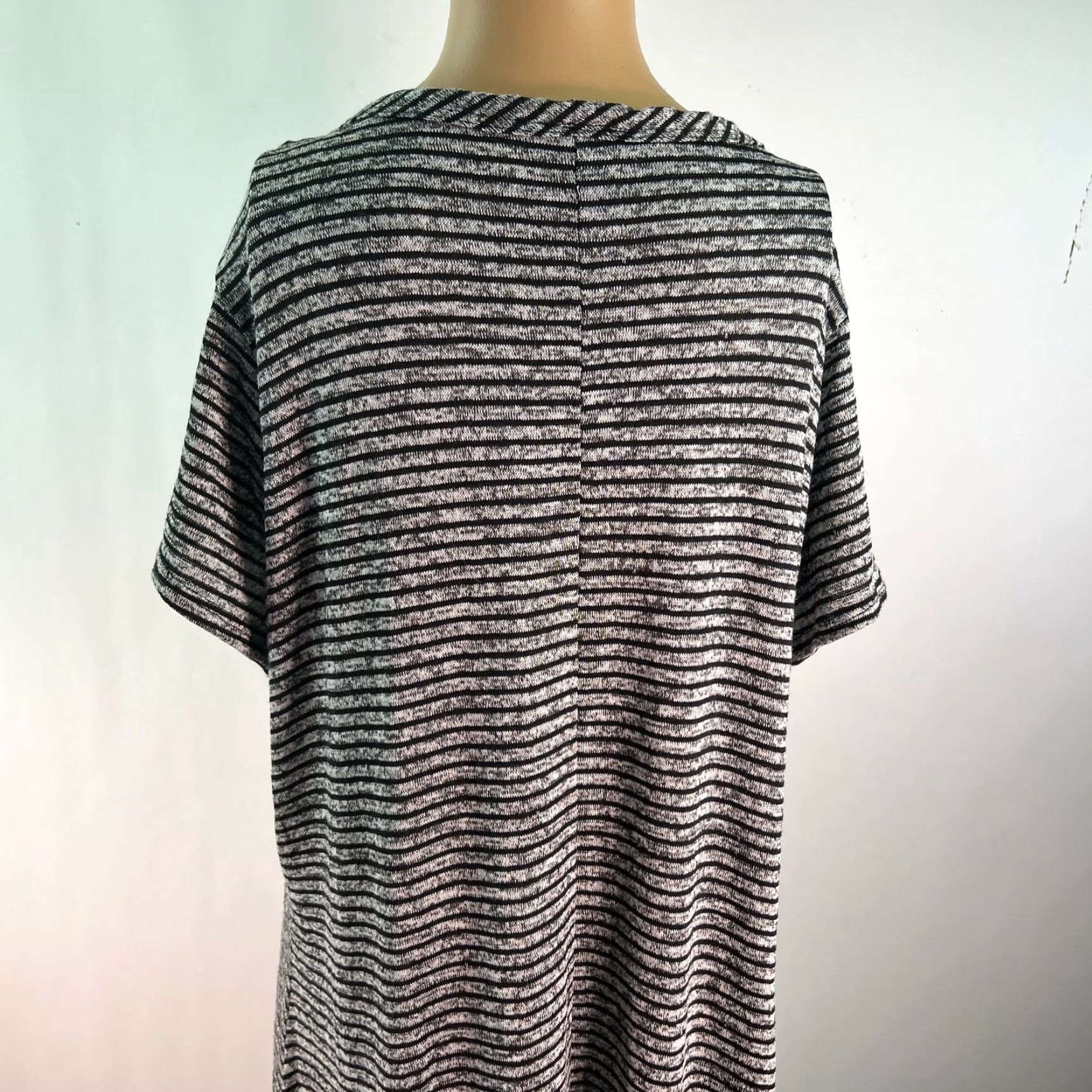Vintage Vtg Rue Striped Short Sleeves Scoop Neck Gray Sweater Dress Plus Size 2X Womens Vintage Gr ay Size XXL / US 16-18 / IT 52-54 - 4 Thumbnail