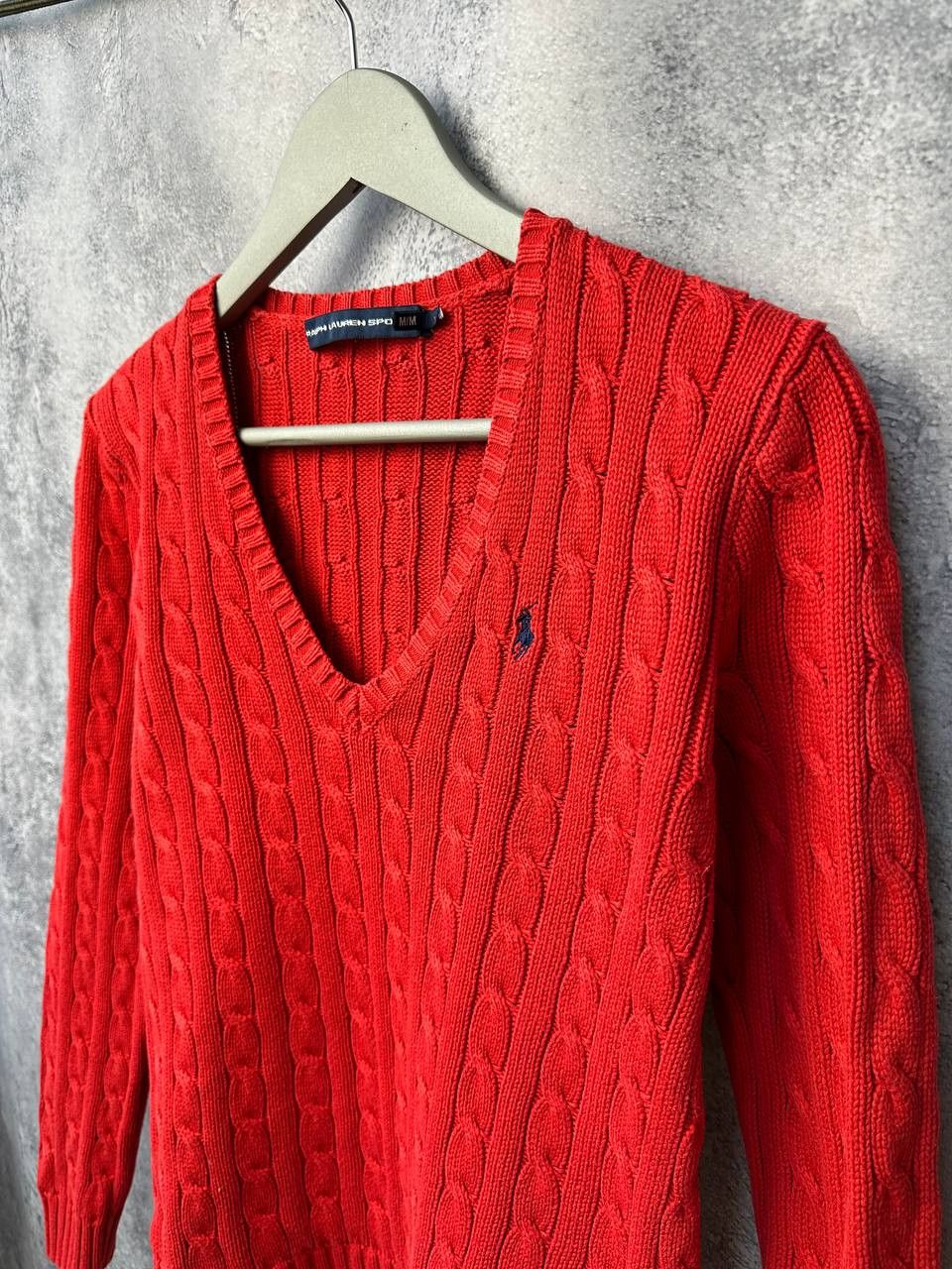 Ralph Lauren Ralph Lauren Sport Vintage Cable Knit V-Neck Sweater Size M / US 6-8 / IT 42-44 - 6 Thumbnail