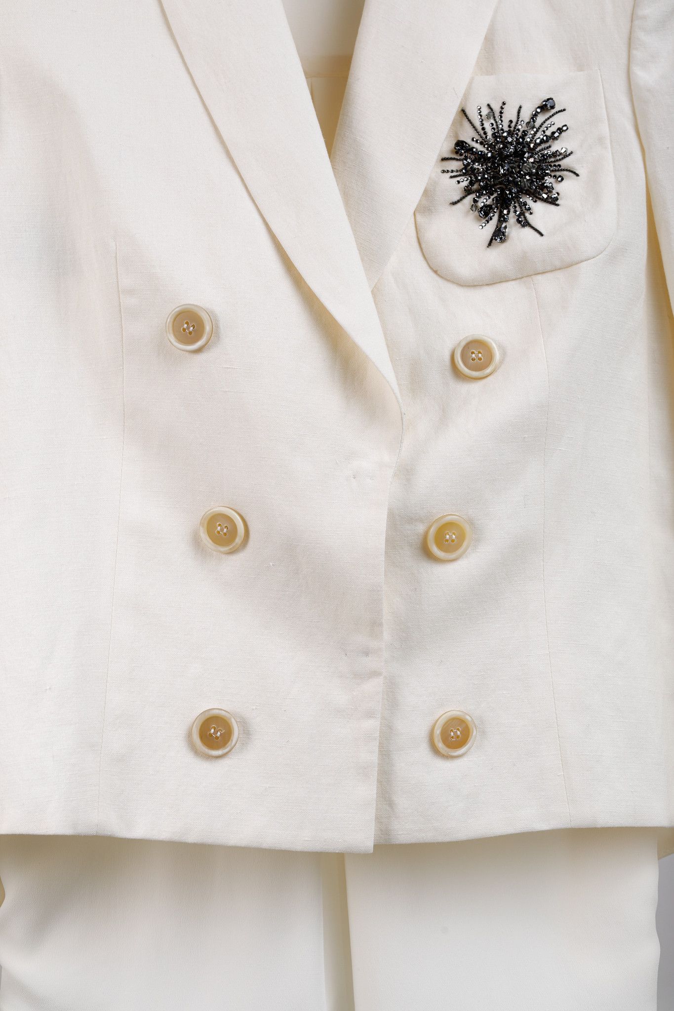 Brunello Cucinelli Brunello Cucinelli SS17 Linen Crystal Double-Breasted Blazer Size S / US 4 / IT 40 - 7 Thumbnail