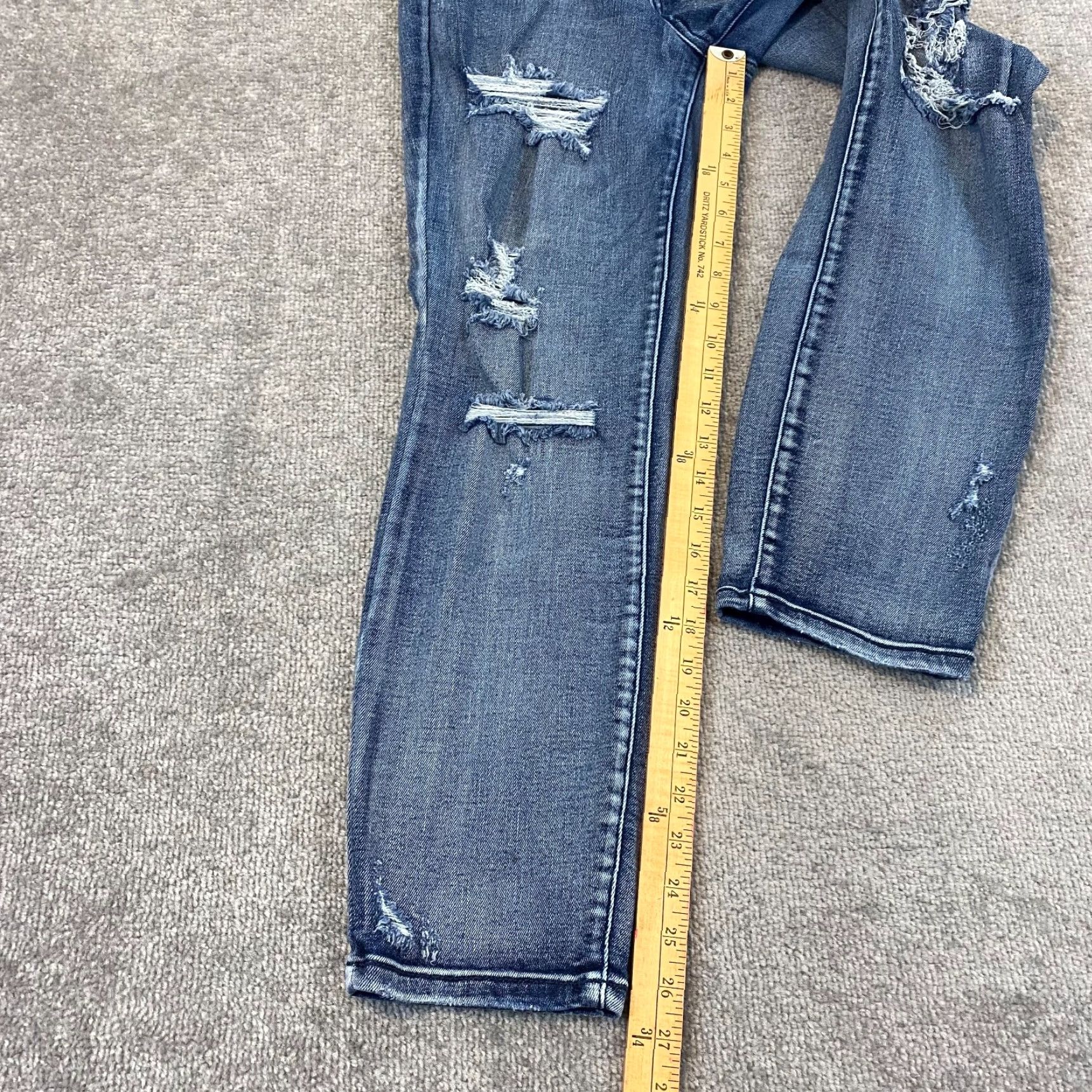 Denime Judy Blue Boyfriend Fit Jeans Womens 3/26 Medium Blue Distressed Denim Pants Size 26" / US 2 / IT 38 - 5 Thumbnail