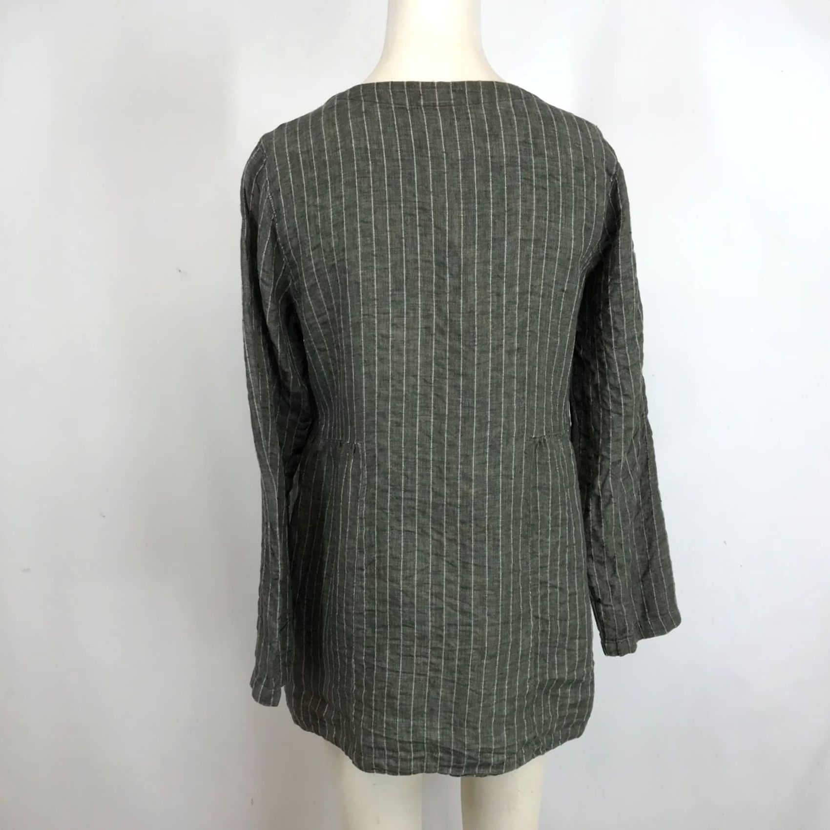J. Jill PURE JILL - WOMEN' SMALL -GREEN LINEN TOP Size S / US 4 / IT 40 - 5 Thumbnail