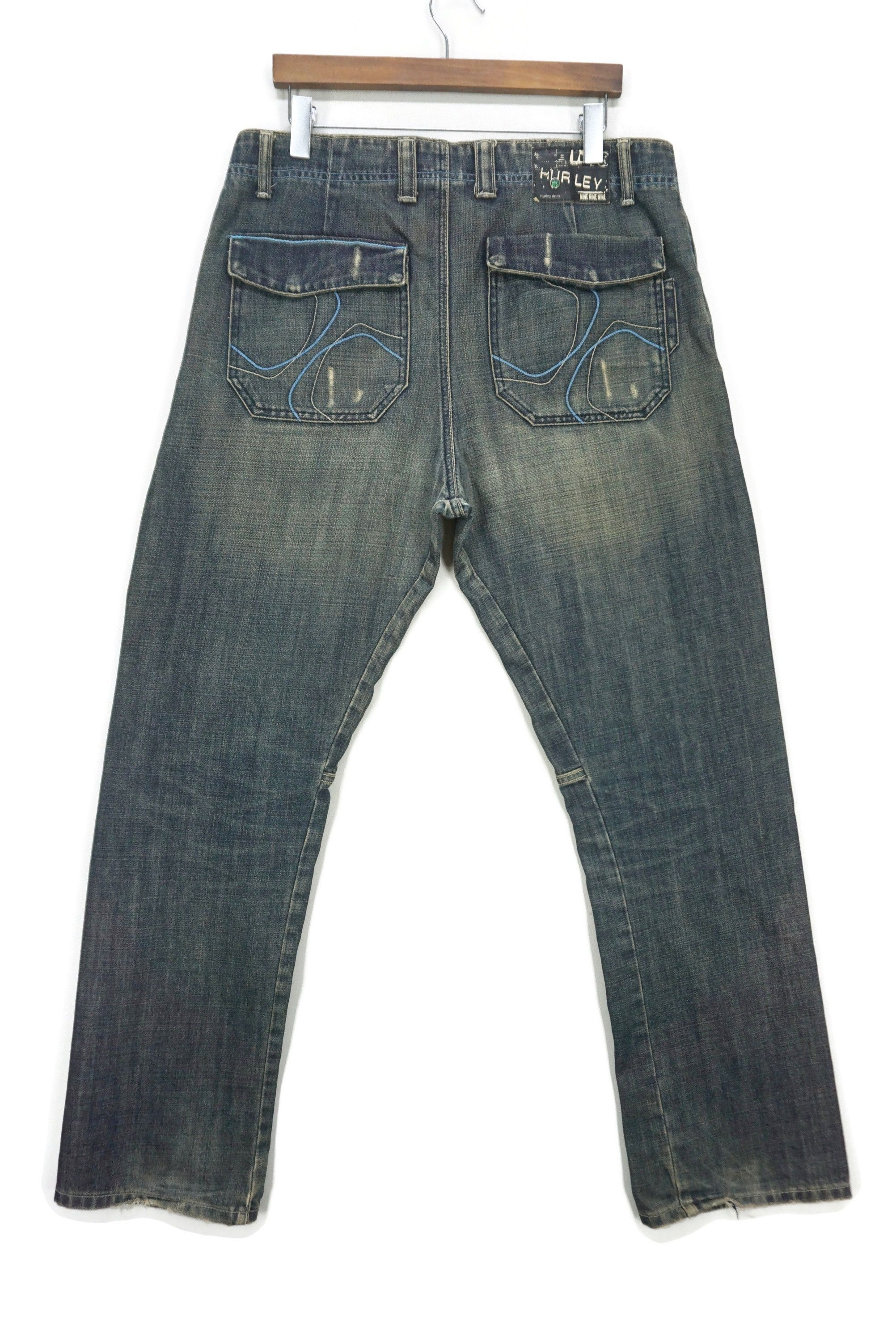 Hurley Baggy Jeans fits W38 L32.5 Y2K Hip Hop Skateboards Denim Size US 36 / EU 52 - 2 Thumbnail