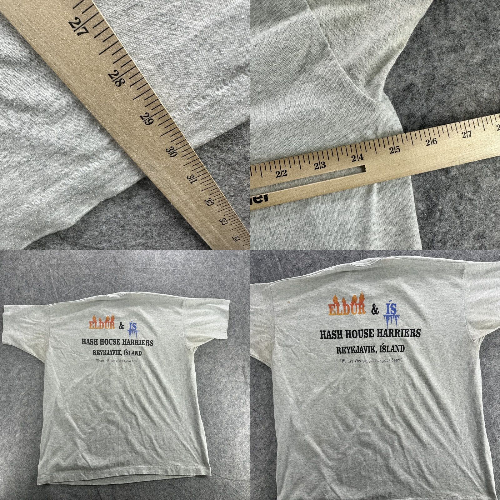 Vintage VINTAGE Hash House Harriers Shirt Mens XL T-Shirt Short Sleeve Gray 90s Reykjavik Iceland Viking Sports Travel Novelty Size US XL / EU 56 / 4 - 8 Thumbnail