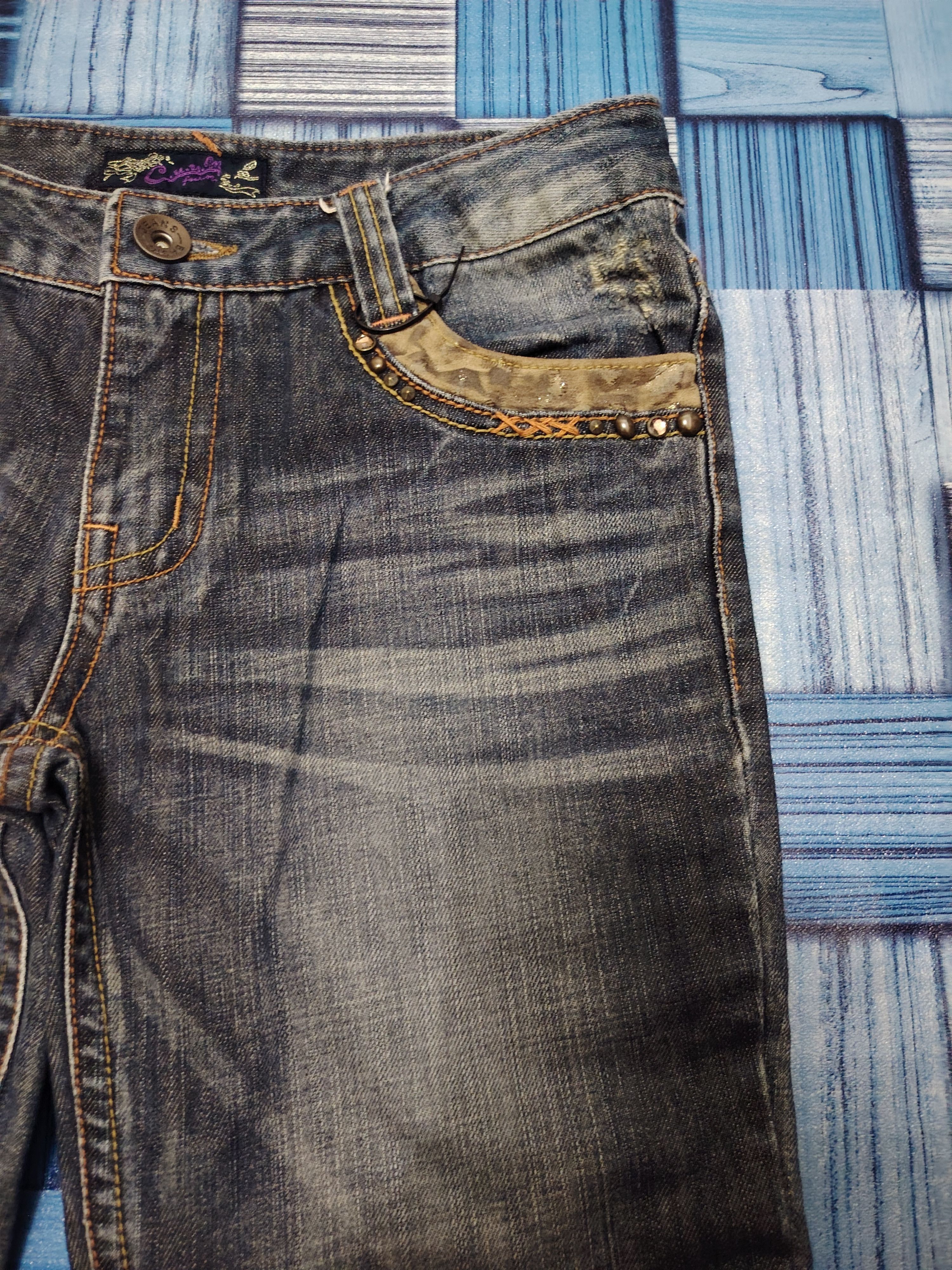 Hysteric Glamour 💥Insane💥 90s CUUM Flared Jeans Bootcut Tribal Pocket Size US 29 - 9 Thumbnail