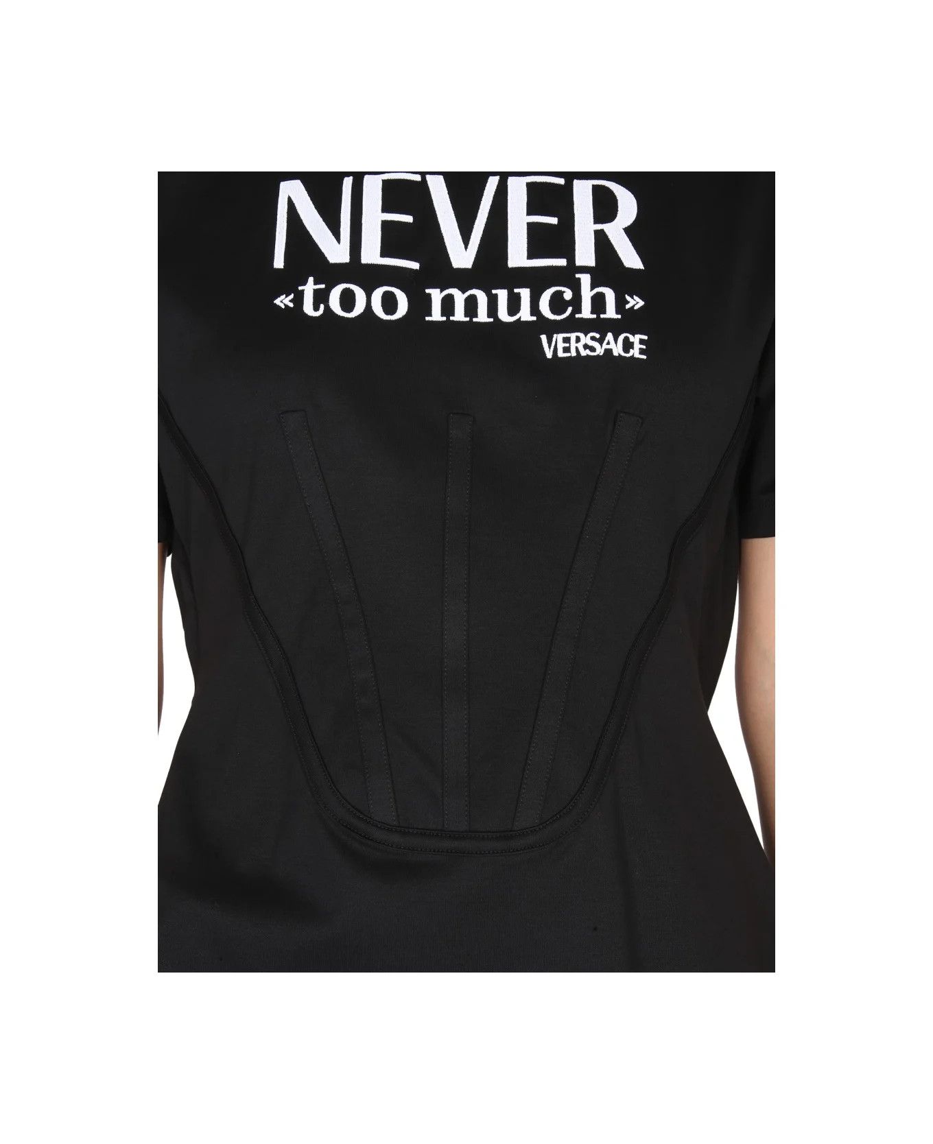 Versace o1y0226 Logo Crewneck T-Shirt in Black Size S / US 4 / IT 40 - 4 Thumbnail