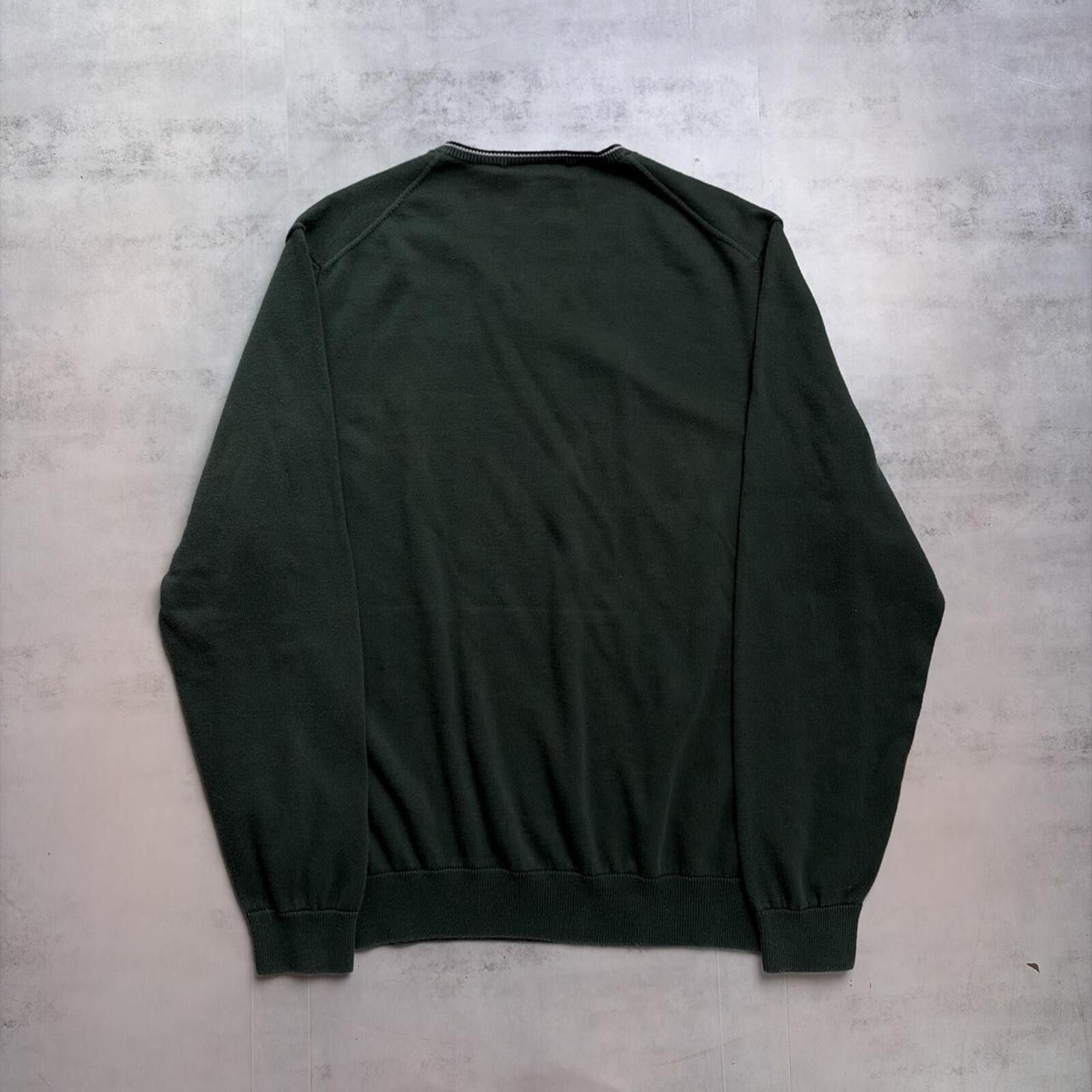 Lacoste Y2K Forest Green Lacoste Knit V-Neck Sweater Size US XXL / EU 58 / 5 - 6 Thumbnail
