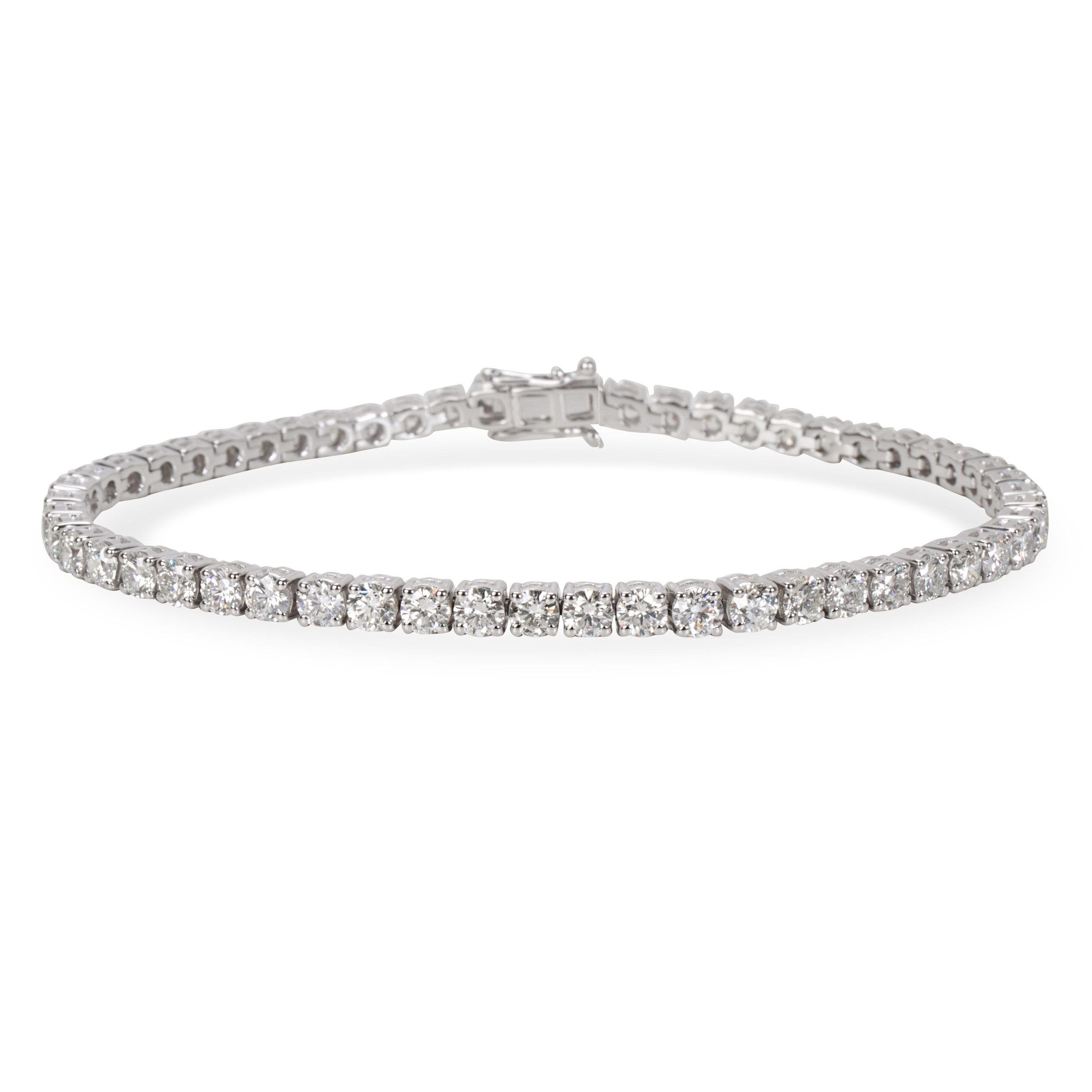 Diamond Tennis Bracelet in 18K White Gold (6.05 CTW F-G VS-SI1)