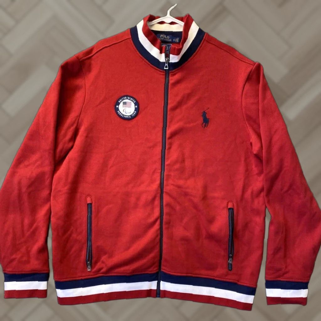 Ralph Lauren VINTAGE Ralph Lauren Jacket Paralympic Zip Up Red XL Men /95-35 Big Pony 2018 / Brand Shirt? Size US XL / EU 56 / 4 - 1 Thumbnail