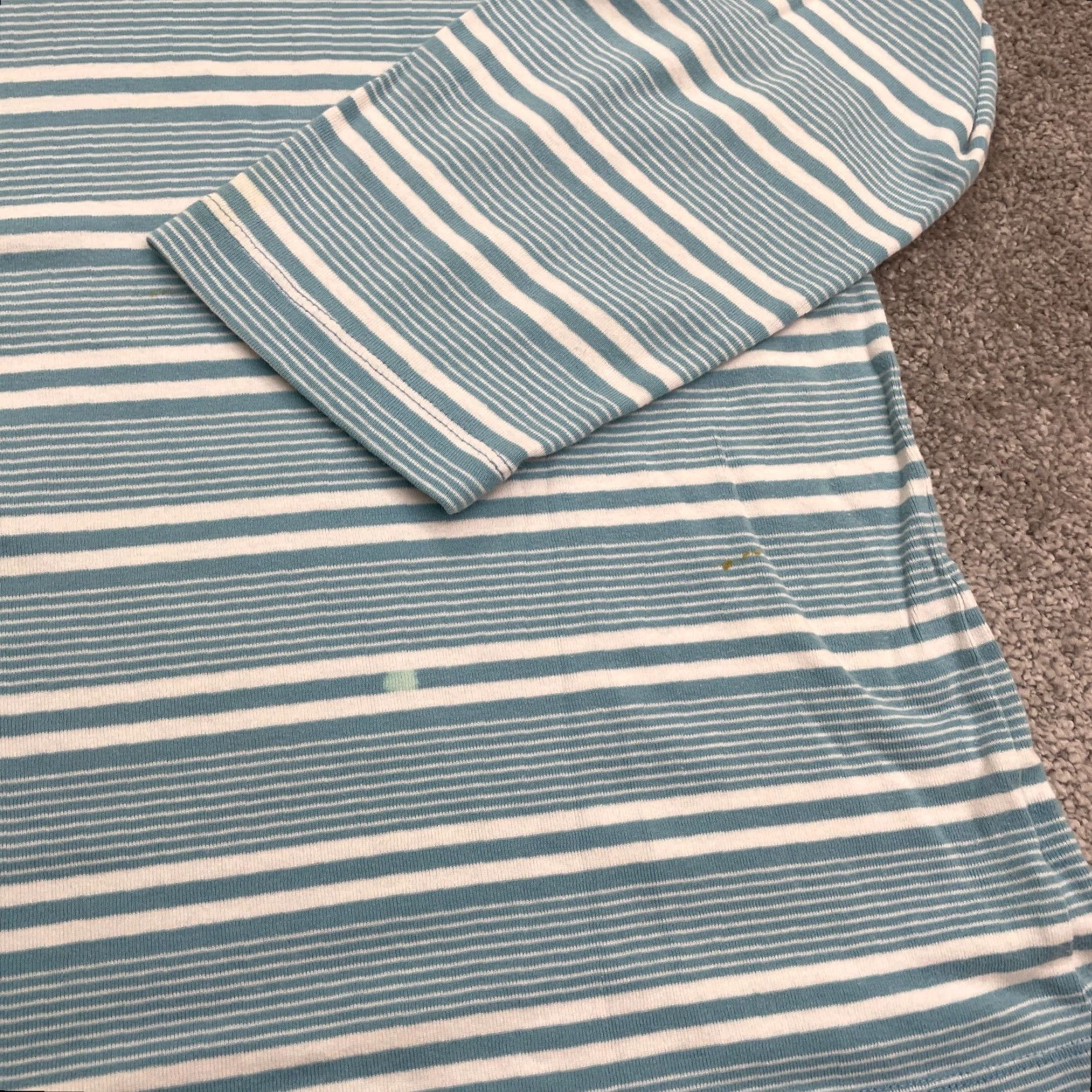 Lands' End Lands' End Women's 2XL Green White Striped Long Sleeve Basic T-Shirt Crew Neck Size XXL / US 16-18 / IT 52-54 - 5 Thumbnail