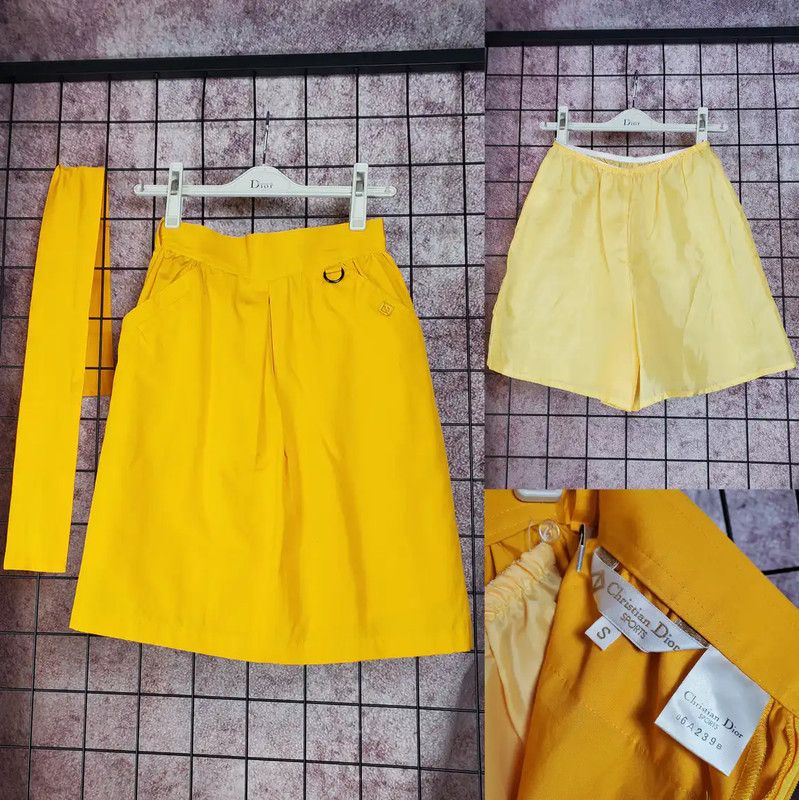 Dior Dior Yellow Cotton Embroidered Mini Skirt 0089 Size 23" - 1 Thumbnail