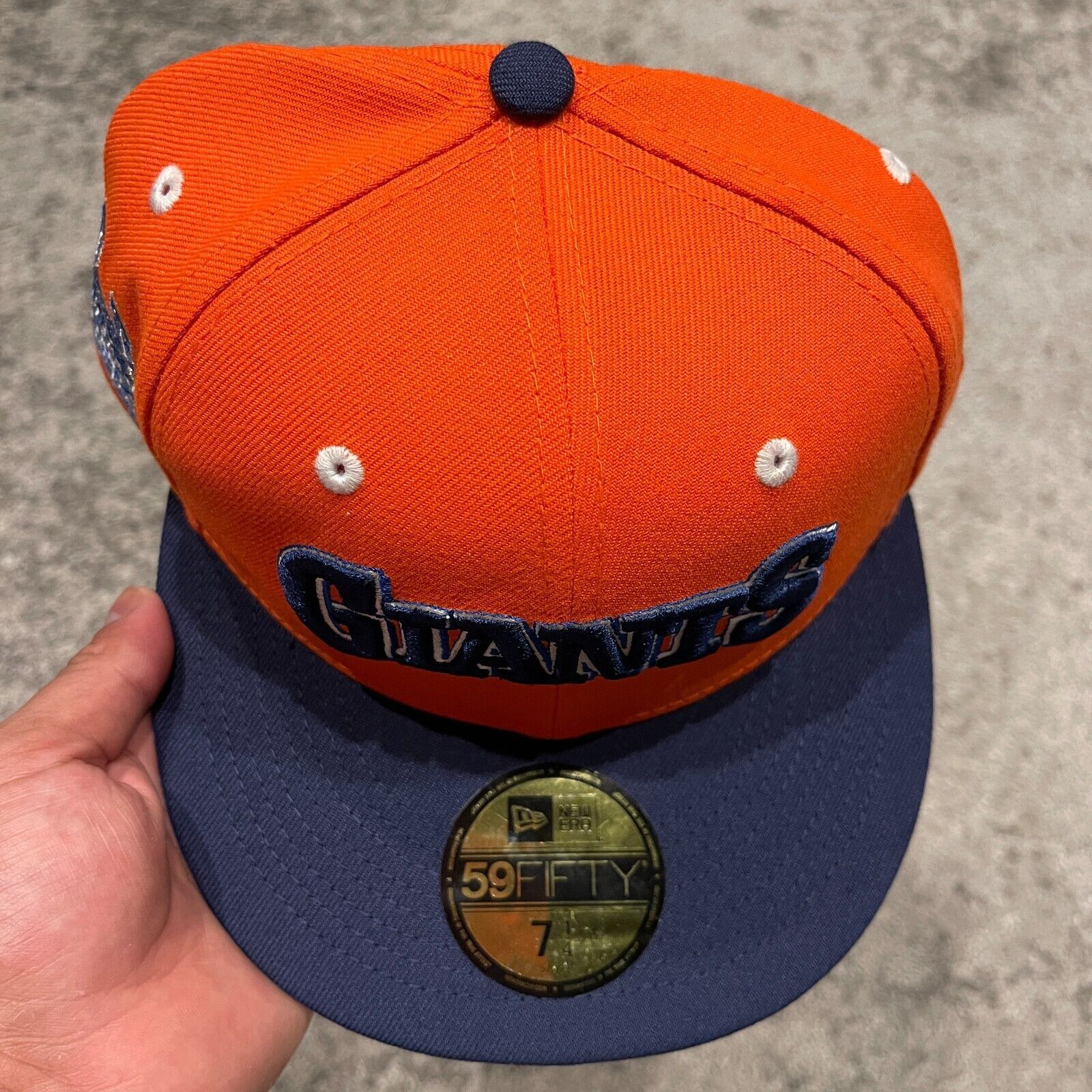 New Era San Francisco Giants orange Navy Tell It Goodbye Hat 7 1/4 Size ONE SIZE - 3 Thumbnail
