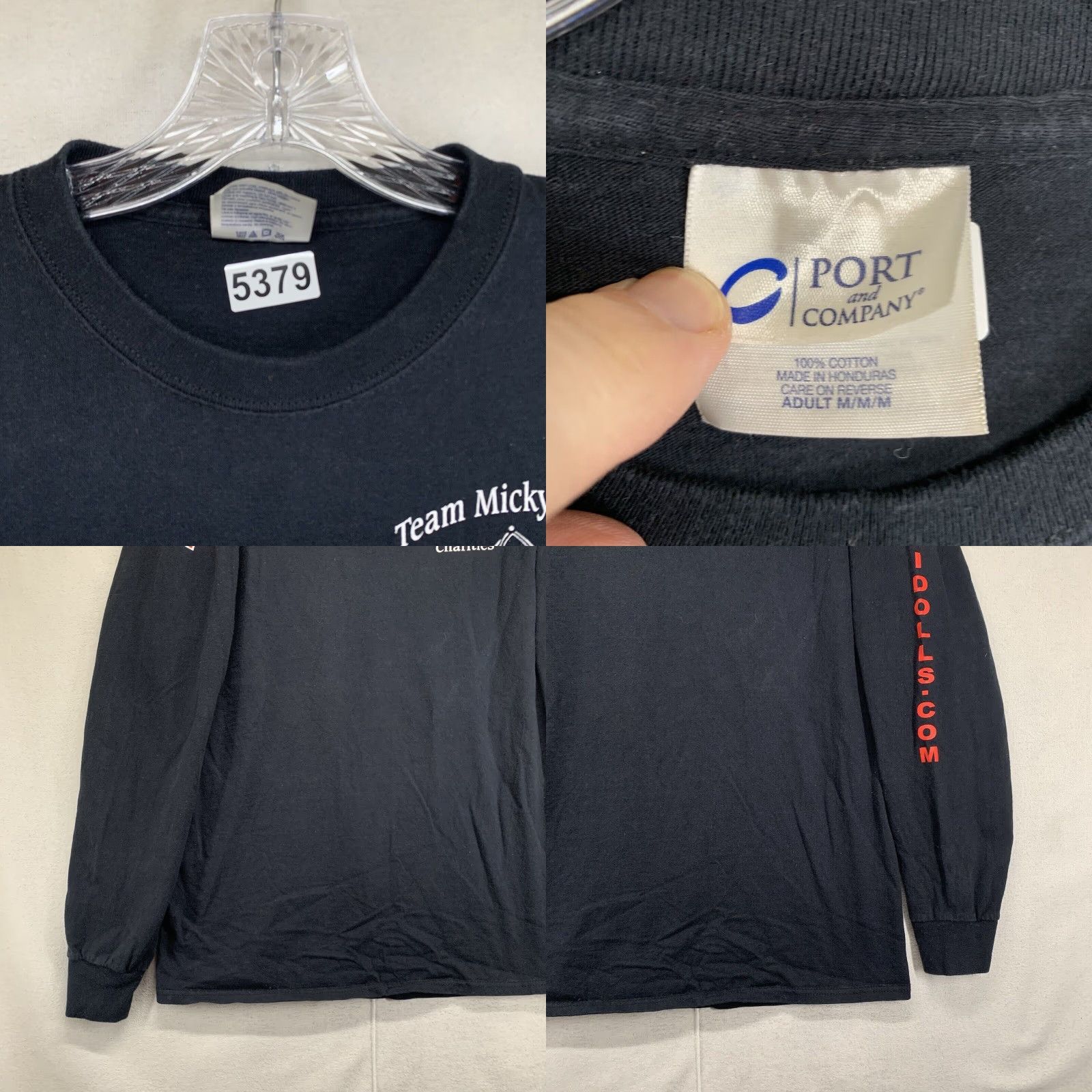 Port & Company VINTAGE Port & Company Mickey Ward Boxing Graphic T-Shirt Long Sleeve Adult Small Black Double-Sided Mens Size US S / EU 44-46 / 1 - 8 Thumbnail