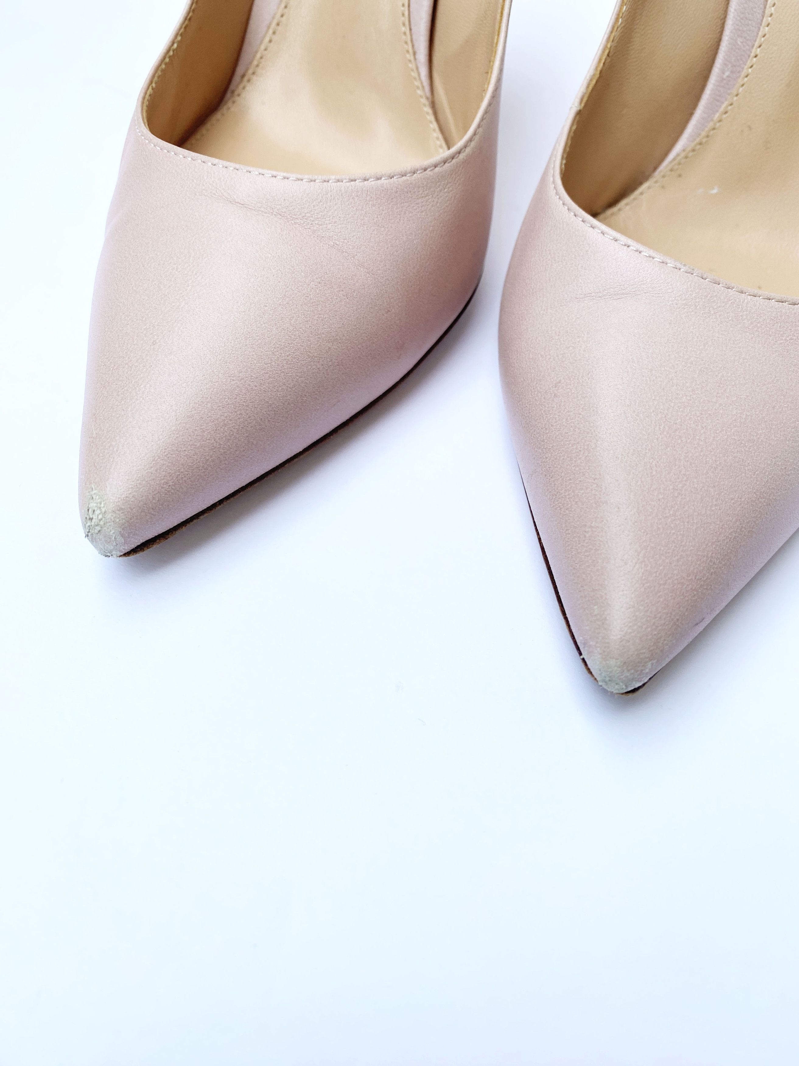 Gianvito Rossi Gianvito Rossi Beige Gianvito 105 Leather Pumps Size US 7.5 / IT 37.5 - 2 Thumbnail