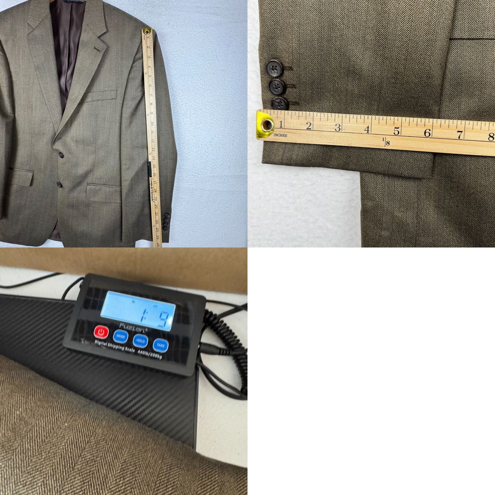 Ralph Lauren VINTAGE Ralph Lauren Blazer 42 Brown Silk Wool Herringbone Notch 2 Button Single-Breasted Men Size 42R - 11 Thumbnail