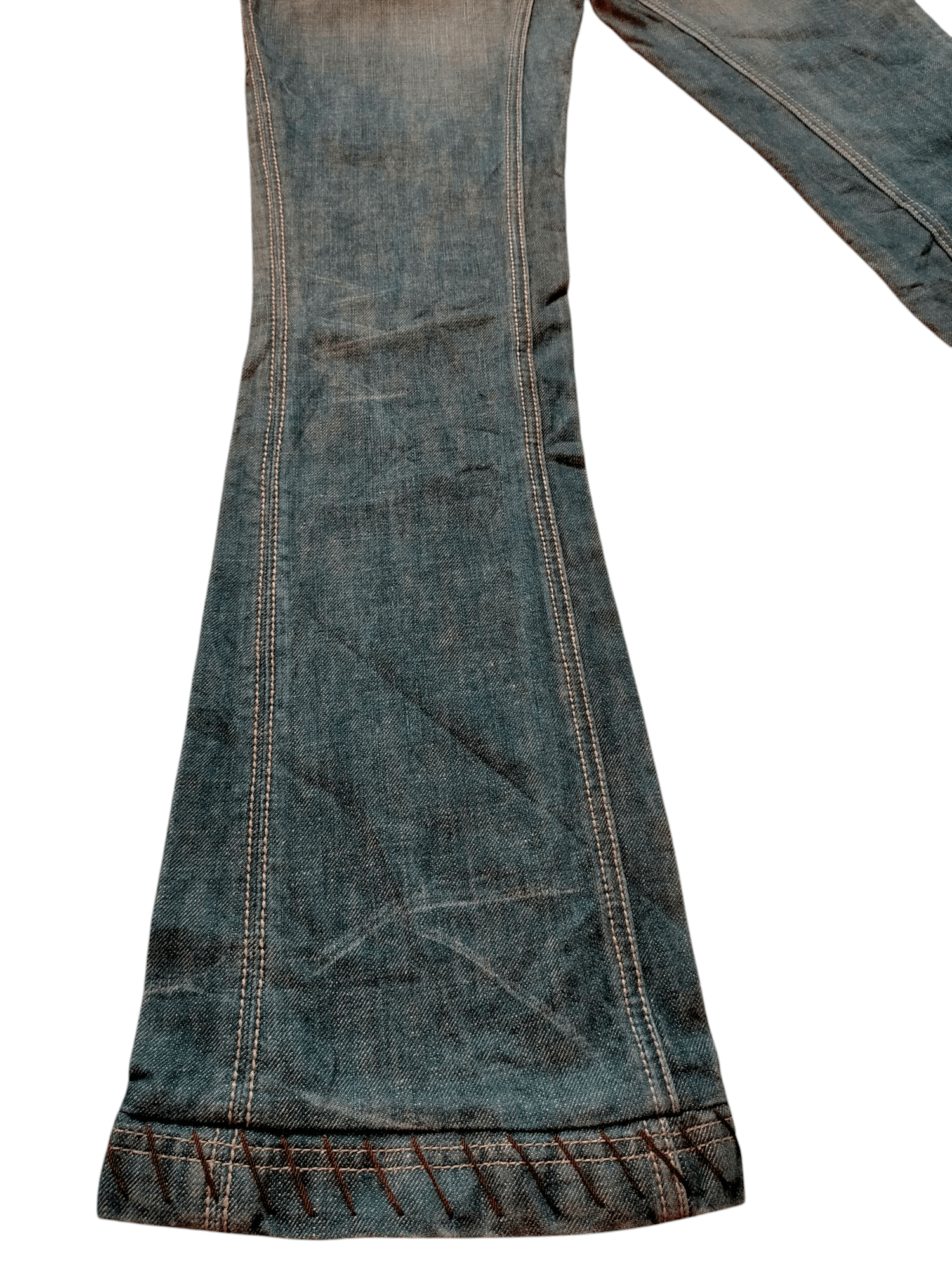 Hysteric Glamour Flare Jeans Antik Denim Embroidered Low rise Boot cut Denim Size US 28 / EU 44 - 12 Thumbnail