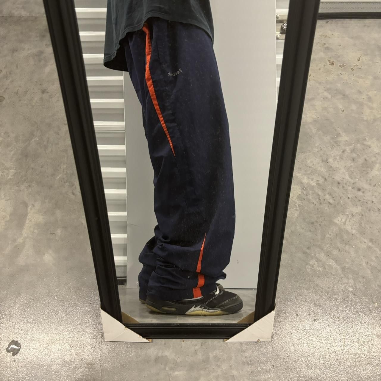 Japanese Brand × Vintage Crazy Vintage Y2K/2000s Baggy Navy Blue Orange Drill Skater Essential Track Pants! Size US 36 / EU 52 - 1 Thumbnail