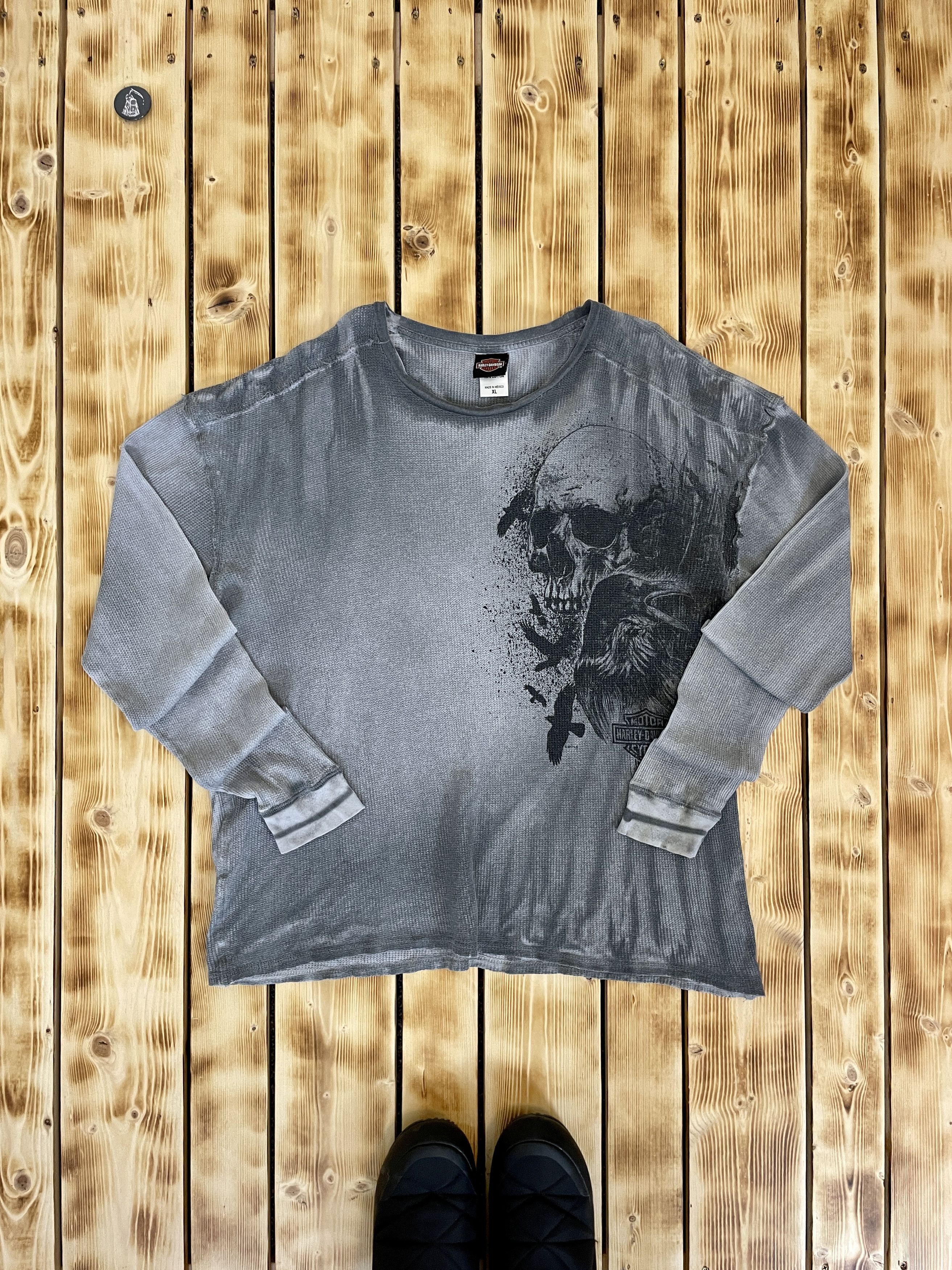 Band Tees 2017 Harley Davidson LongSleeve Skull Faded Print Kauai 2013 Size US XL / EU 56 / 4 - 2 Thumbnail
