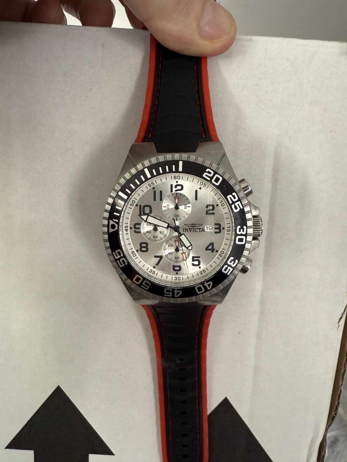 Invicta Silver and black chronograph watch Size ONE SIZE - 1 Thumbnail