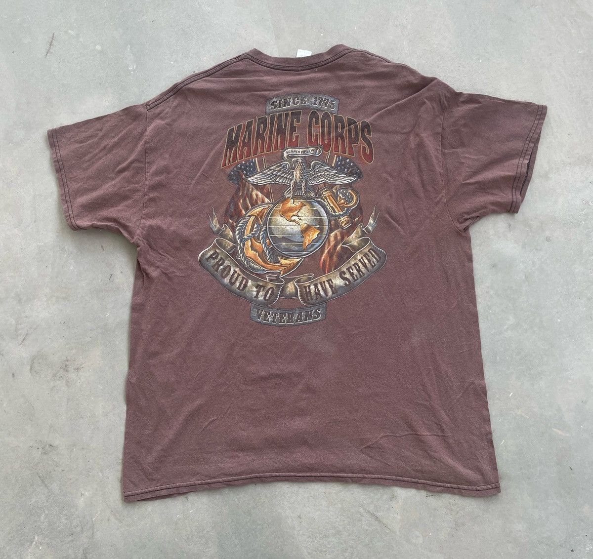 Vintage VINTAGE MARINE CORPS VETERANS TEE Size US XL / EU 56 / 4 - 1 Thumbnail