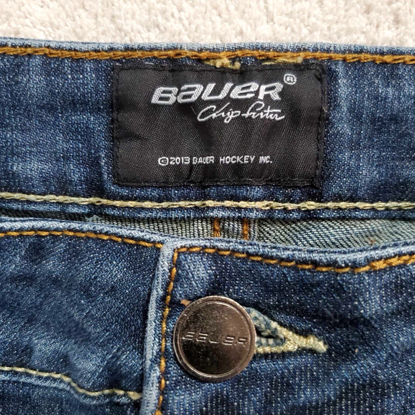 Vintage Bauer Jeans Mens Y2K Grunge 30 x 28 Blue Straight Jeans Mens Size US 30 / EU 46 - 2 Thumbnail
