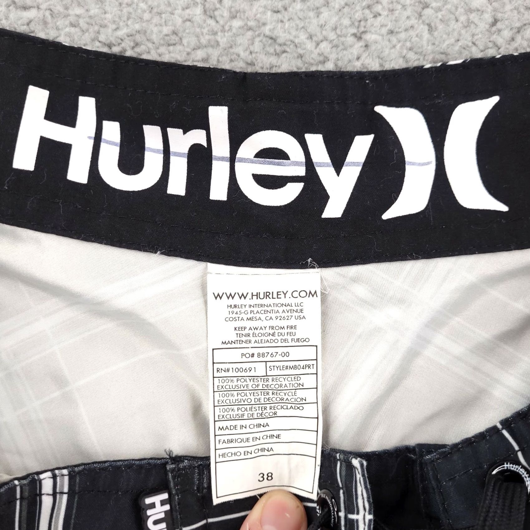Hurley Hurley Boardshorts Men's 38 Black Plaid Swim Trunk Bottoms Trunks Size US 38 / EU 54 - 6 Thumbnail