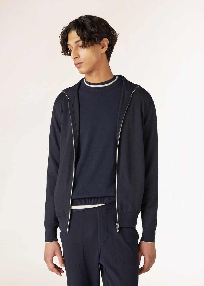 Loro Piana o1w1db10226 FAF8493 Hood Leasure Bomber in Blue Size US XL / EU 56 / 4 - 4 Thumbnail