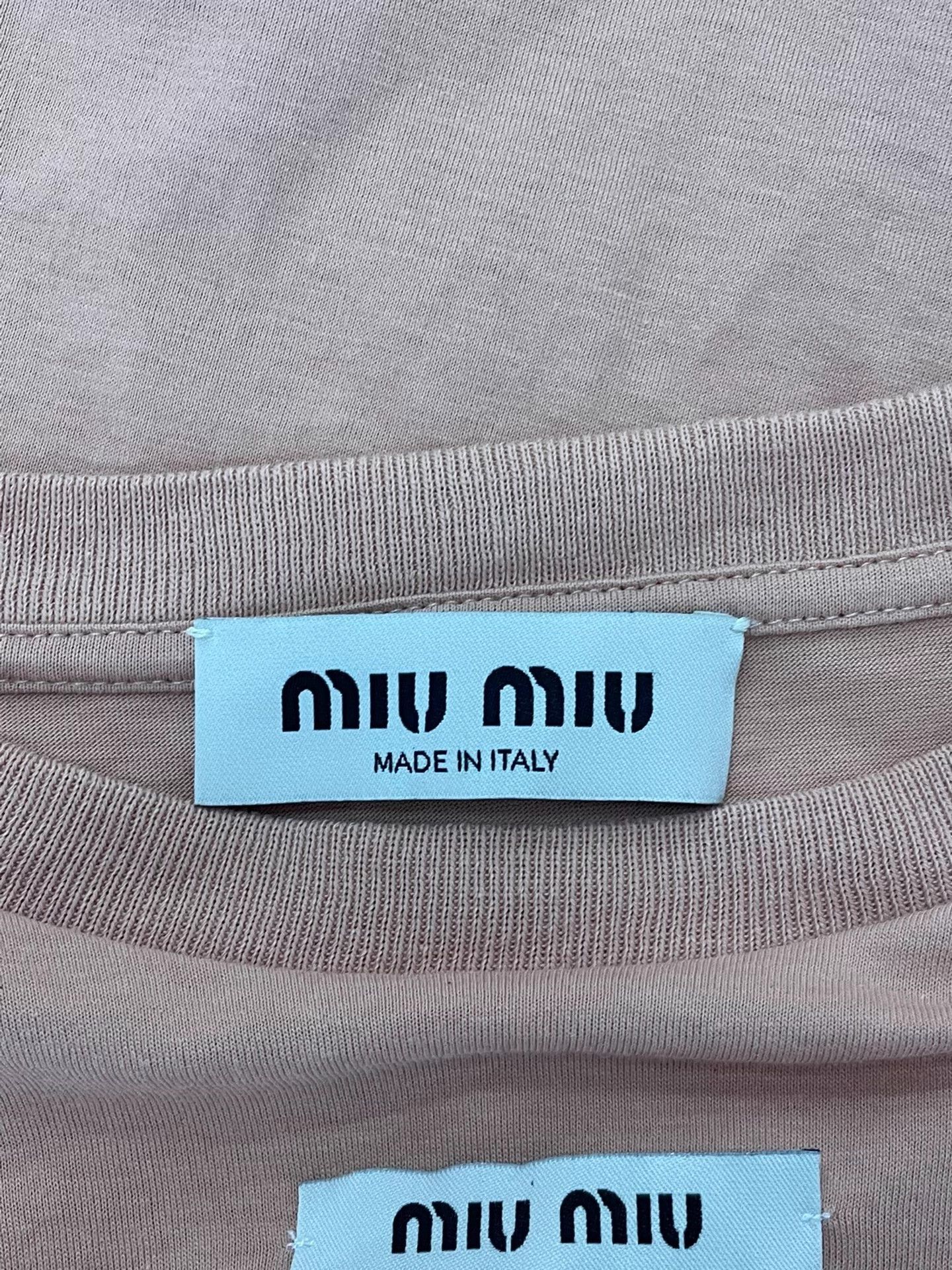 Miu Miu MIU MIU Pink Logo Short Tee M Size M / US 6-8 / IT 42-44 - 4 Thumbnail