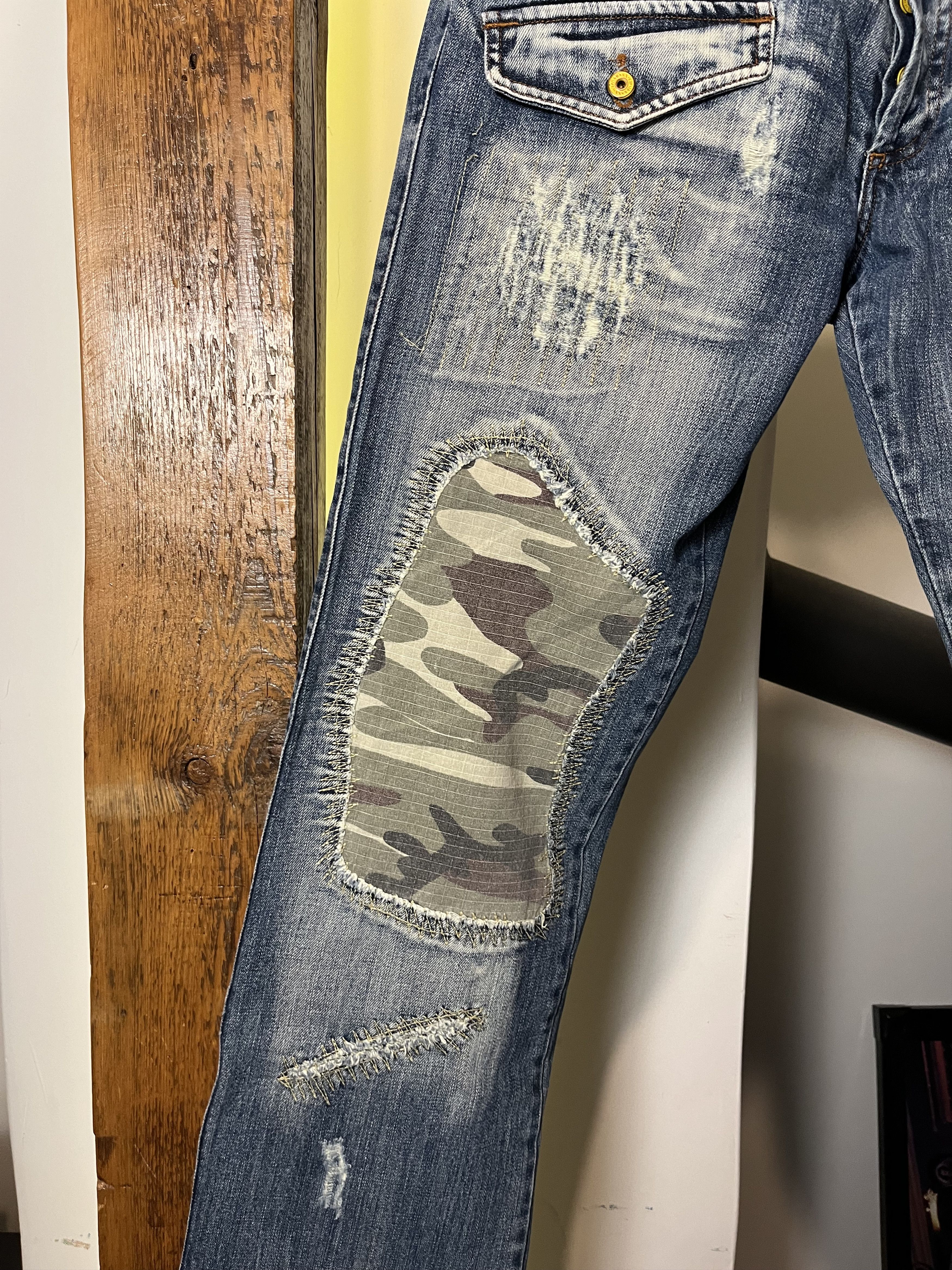 Japanese Brand × Vintage Vintage y2k Denim Japanese Designer Jeans Pants Patchwork Size US 34 / EU 50 - 4 Thumbnail