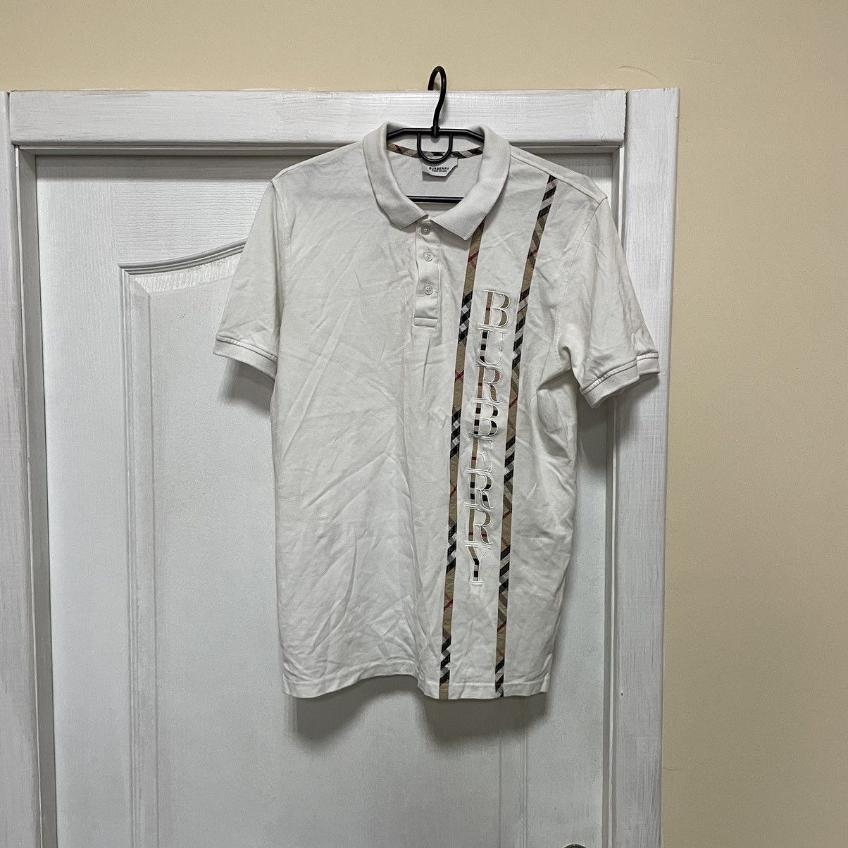 Band Tees Nova check BURBERRY Polo Tee Shirt old money big logo Size US M / EU 48-50 / 2 - 1 Thumbnail